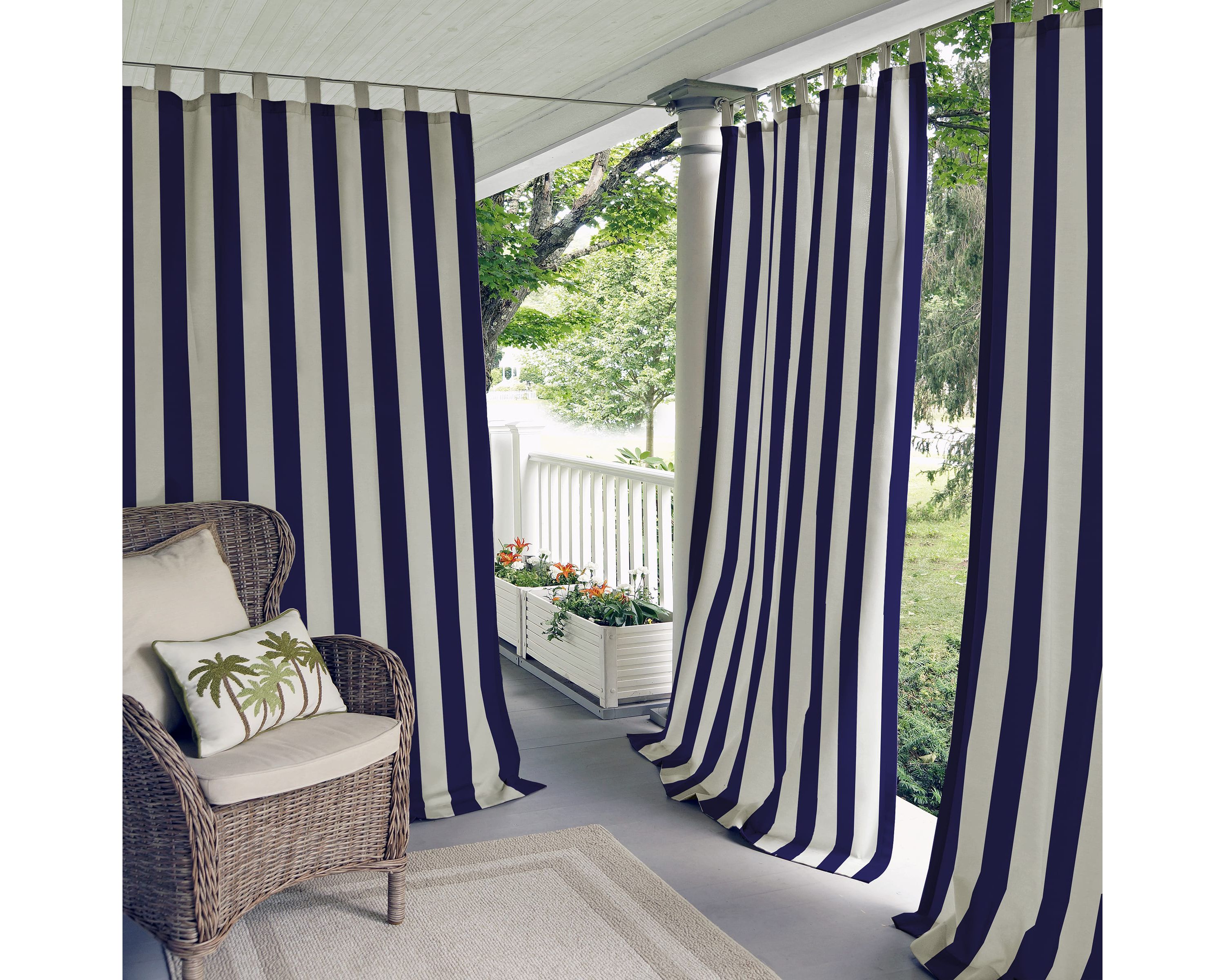 Highland Stripe Indoor/Outdoor Window Curtain