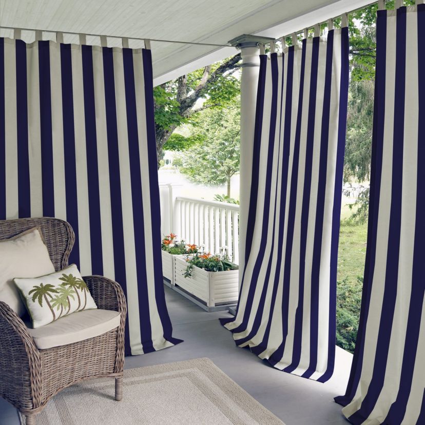 Highland Stripe Indoor/Outdoor Window Curtain