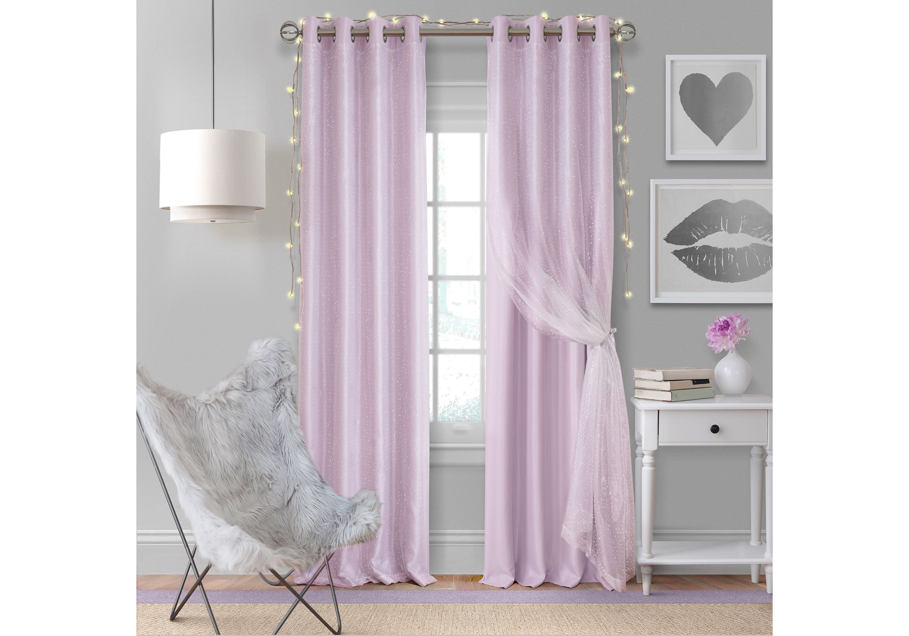 Aurora Kids Room Darkening Layered Sheer Curtain