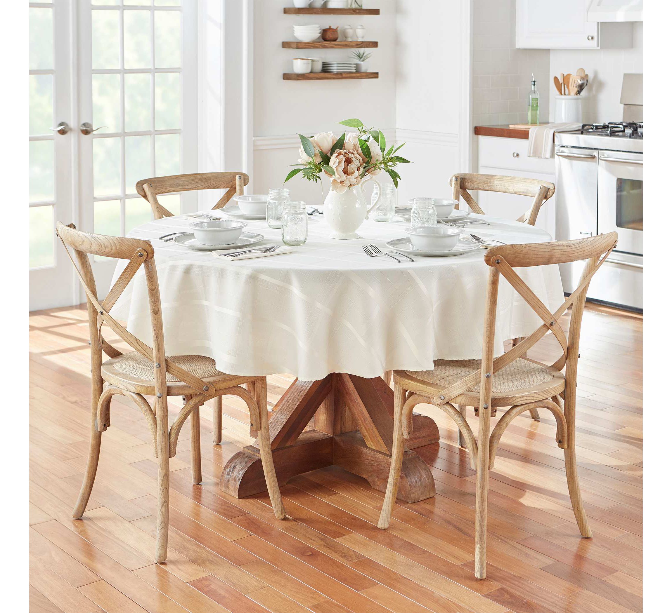 Elegance Plaid Jacquard Tablecloth - Round/Oval
