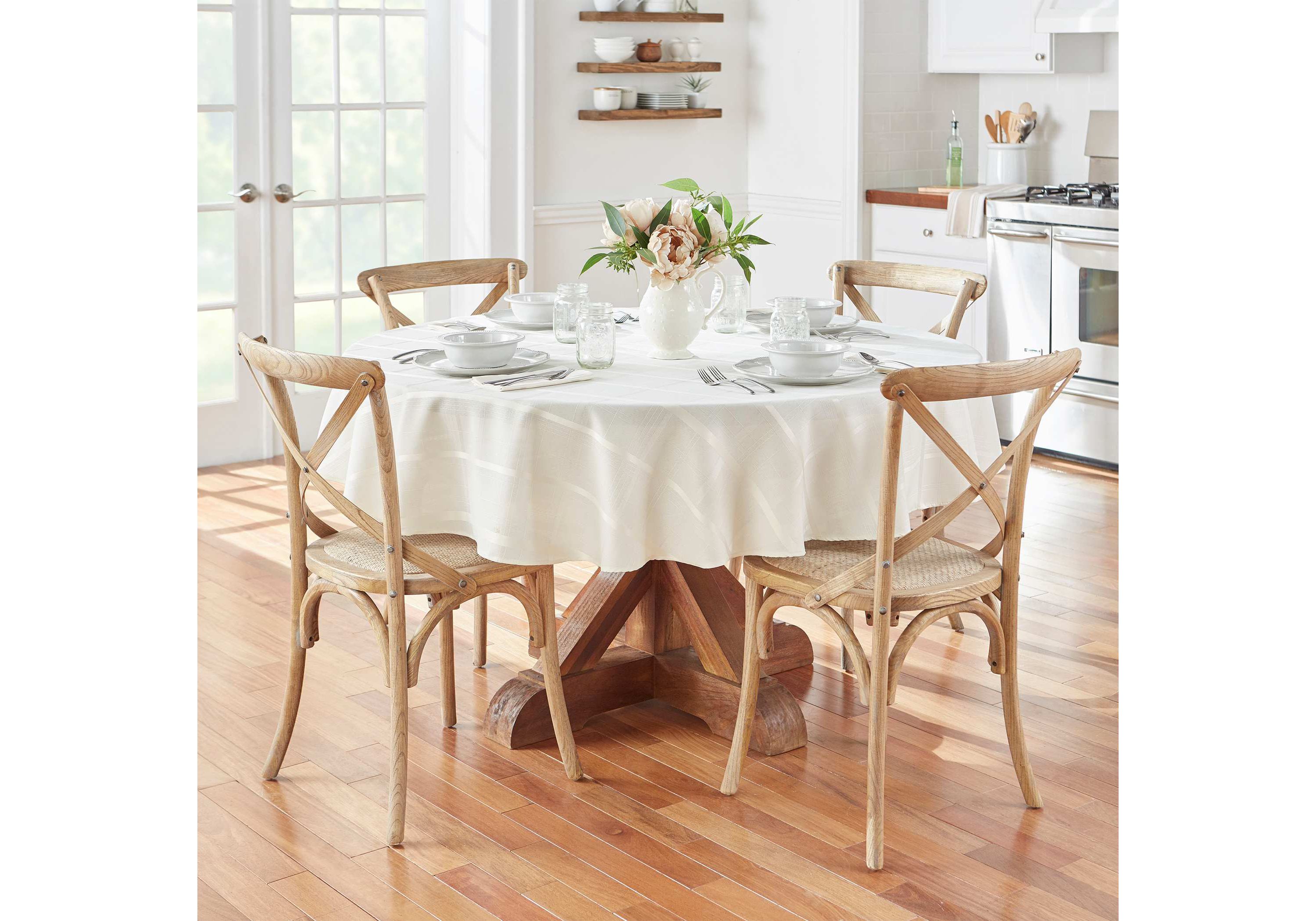 Elegance Plaid Jacquard Tablecloth - Round/Oval