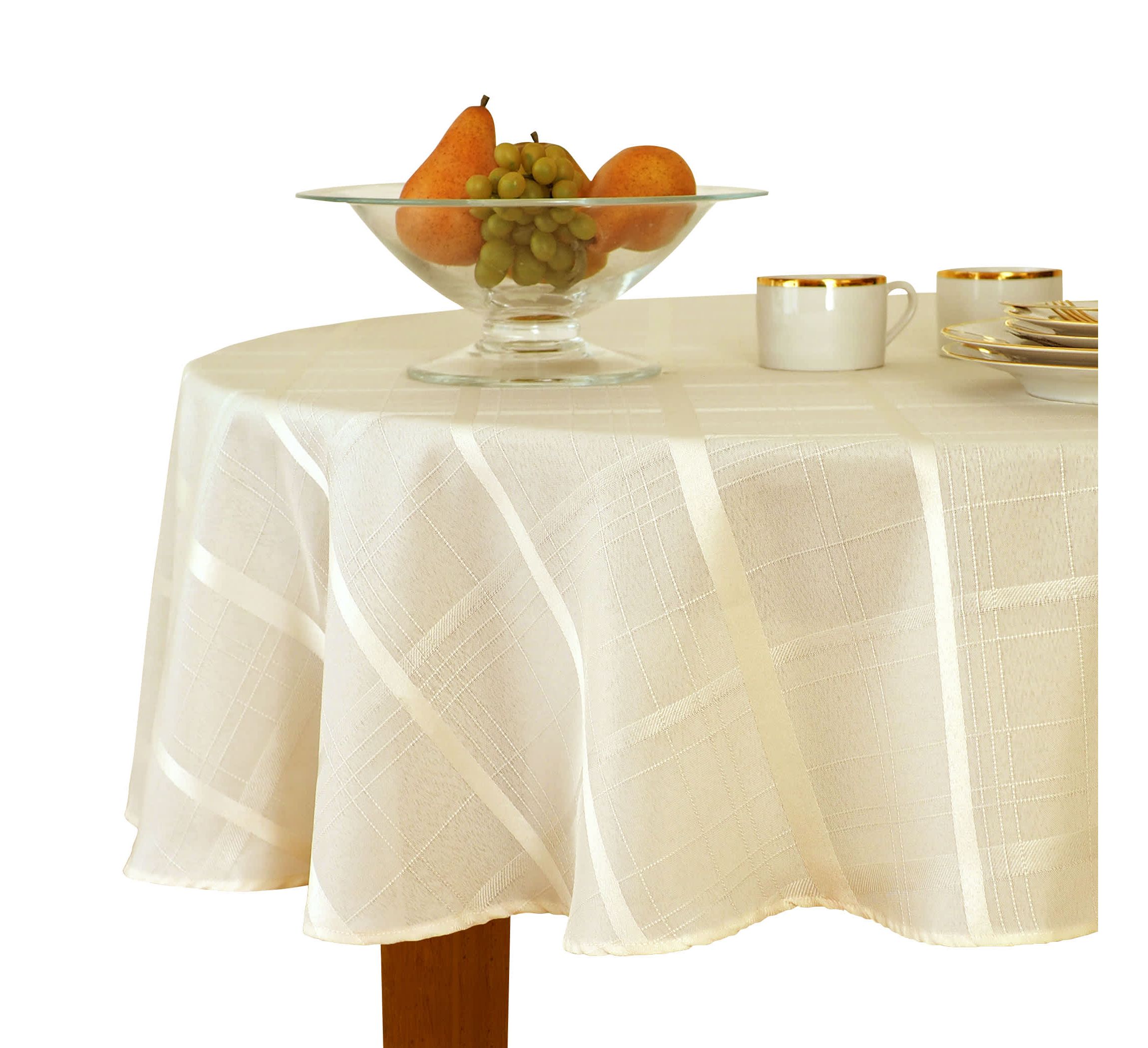 Elegance Plaid Jacquard Tablecloth - Round/Oval
