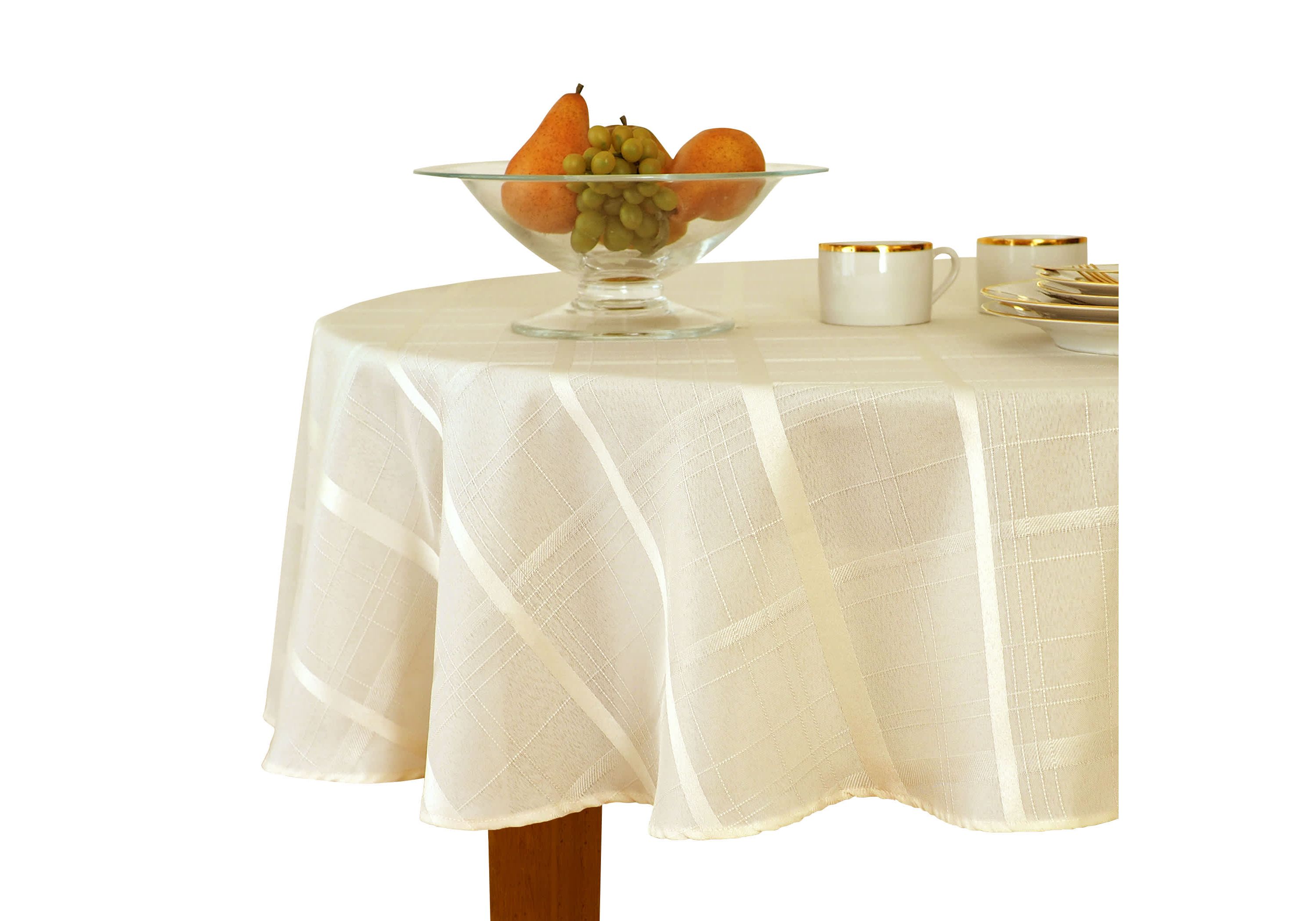 Elegance Plaid Jacquard Tablecloth - Round/Oval