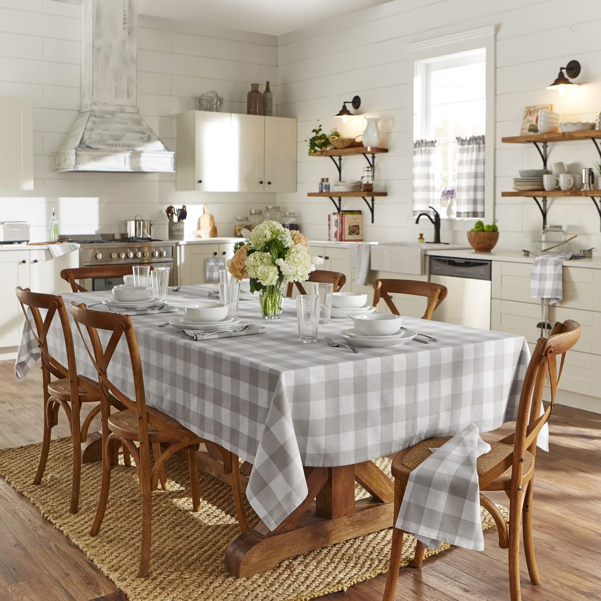 Farmhouse Living Buffalo Check Tablecloth Collection - Rectangle/Square