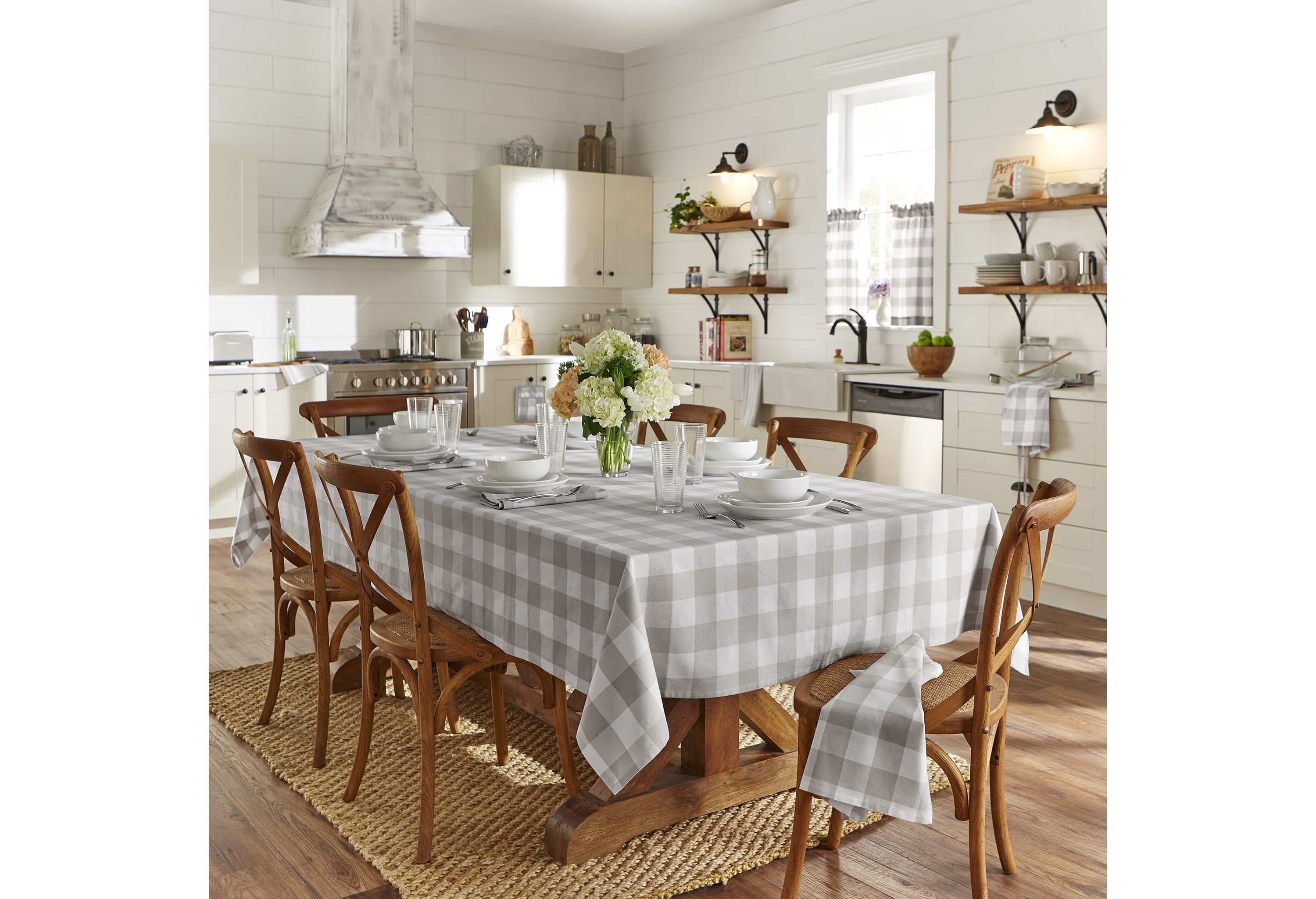 Farmhouse Living Buffalo Check Tablecloth Collection - Rectangle/Square