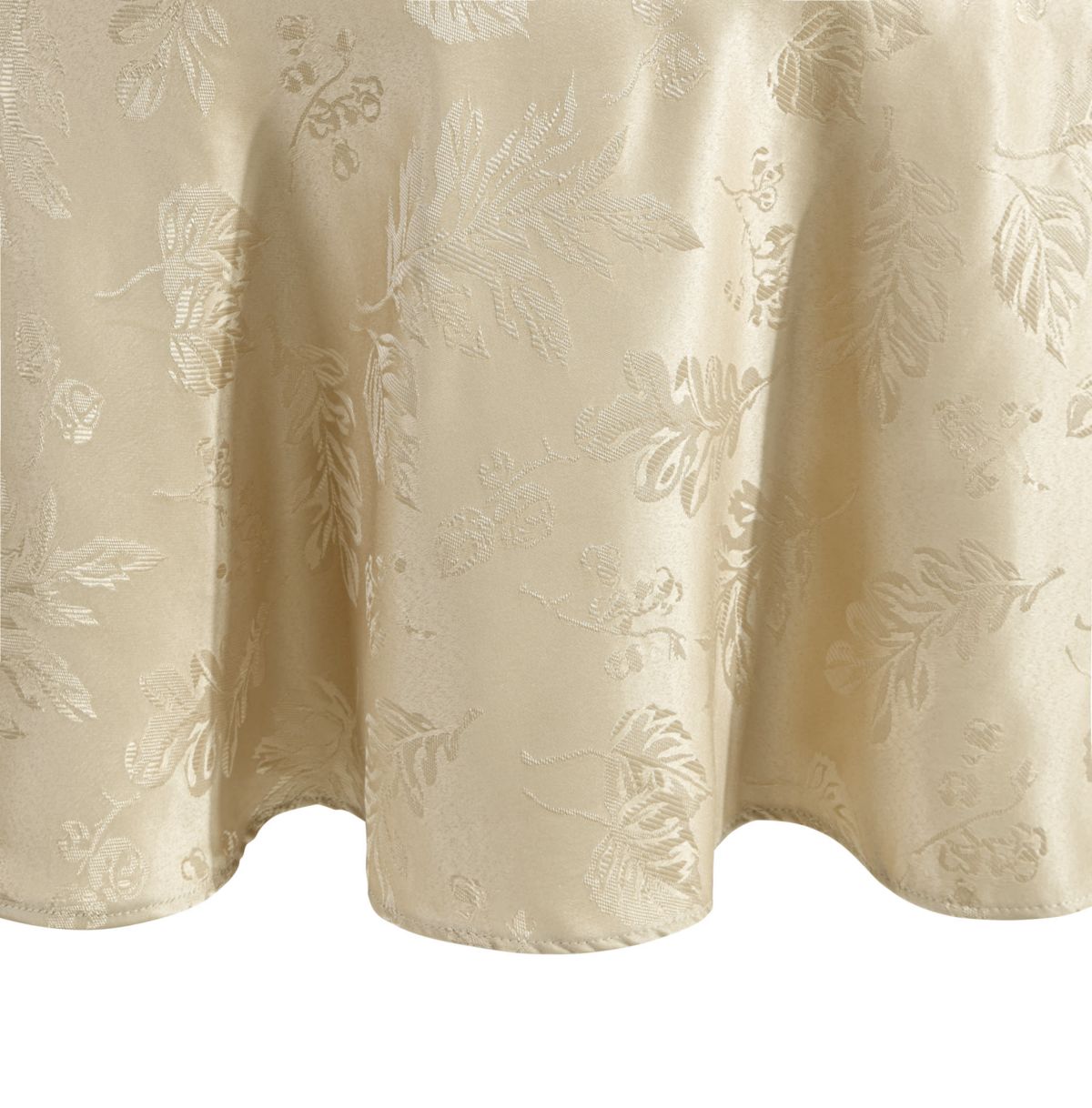 Elegant Woven Leaves Jacquard Damask Tablecloth - Round/Oval