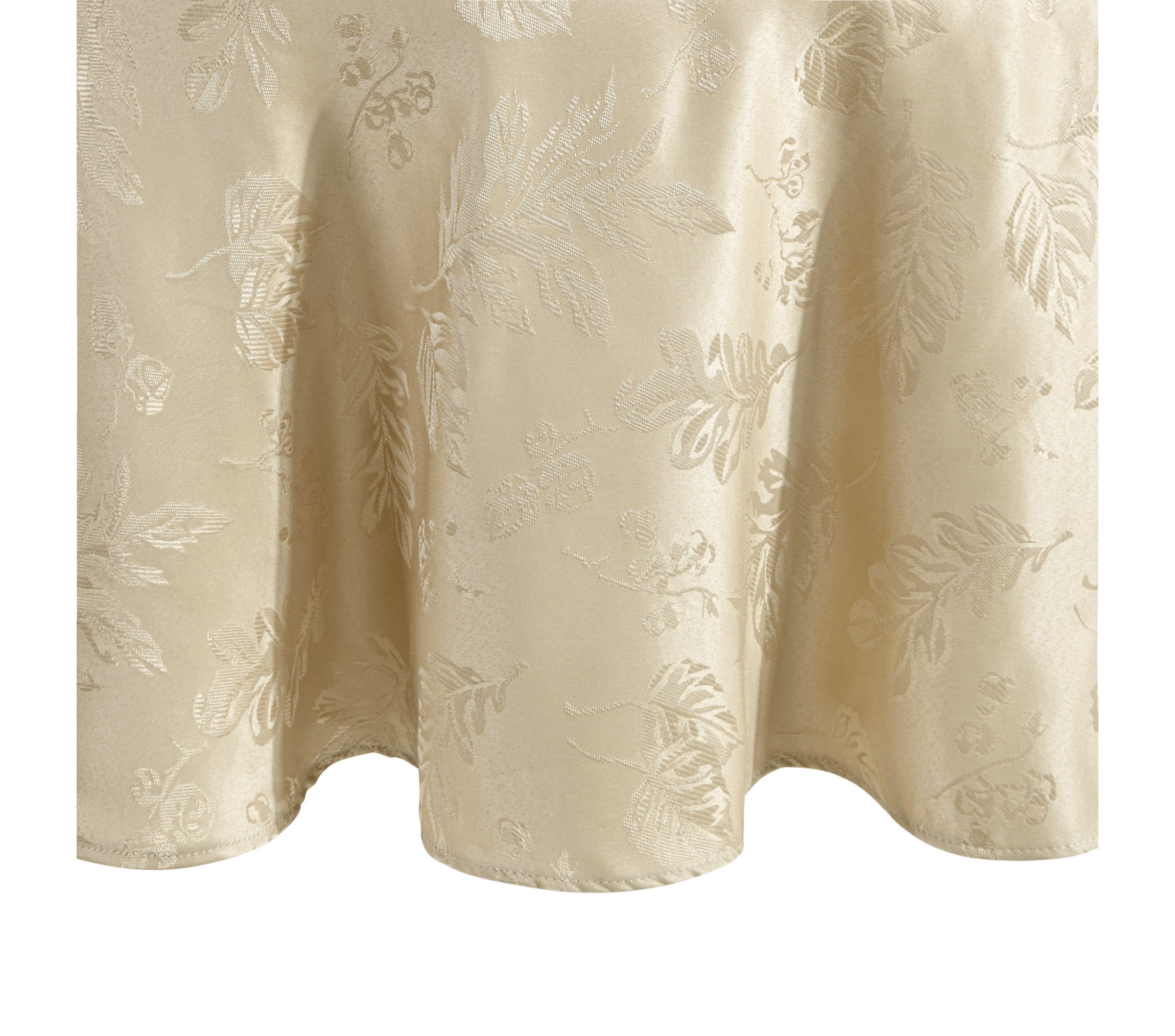Elegant Woven Leaves Jacquard Damask Tablecloth - Round/Oval