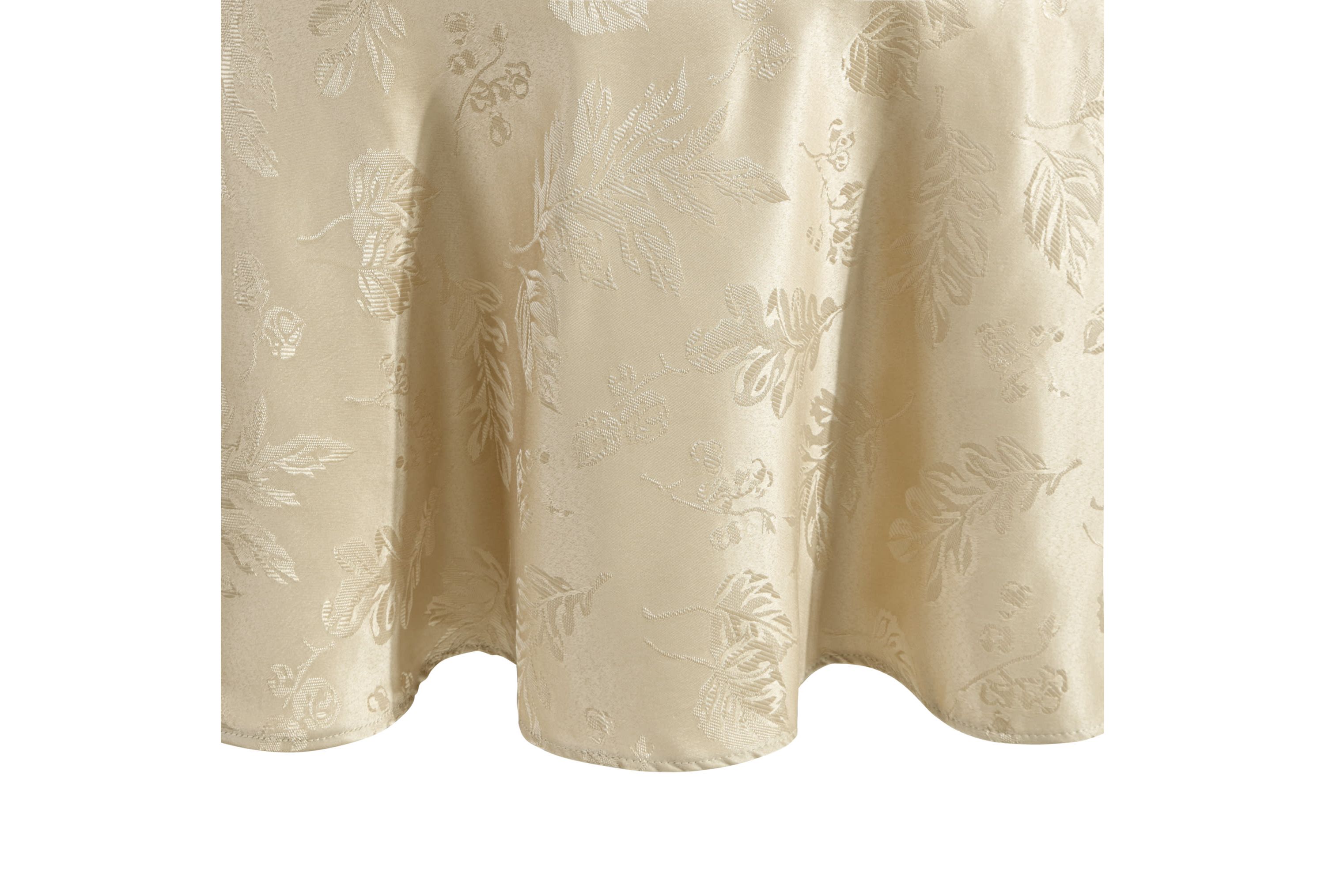 Elegant Woven Leaves Jacquard Damask Tablecloth - Round/Oval