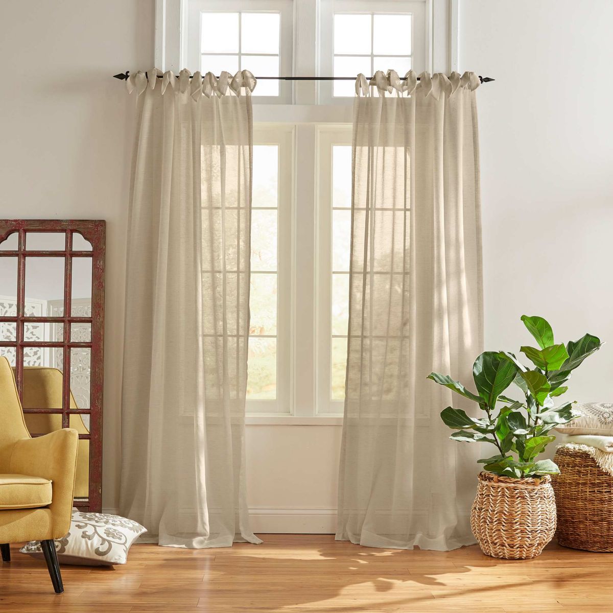 Vienna Tie-Top Sheer Window Curtain
