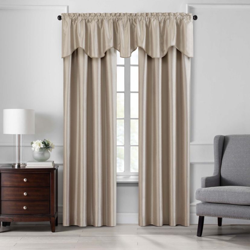 Colette Faux Silk Scalloped Window Valance - 50"x21"
