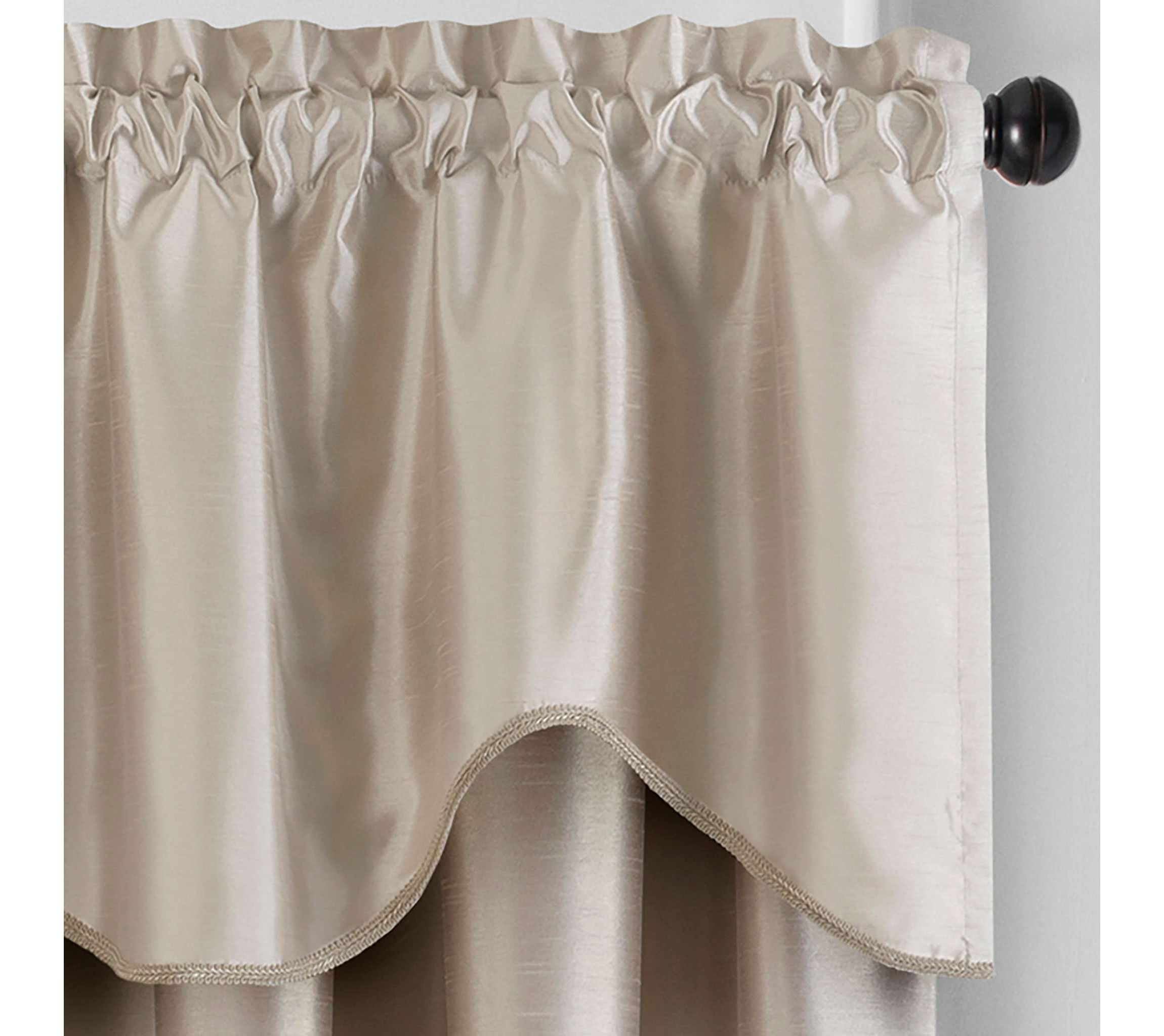 Colette Faux Silk Scalloped Window Valance - 50"x21"