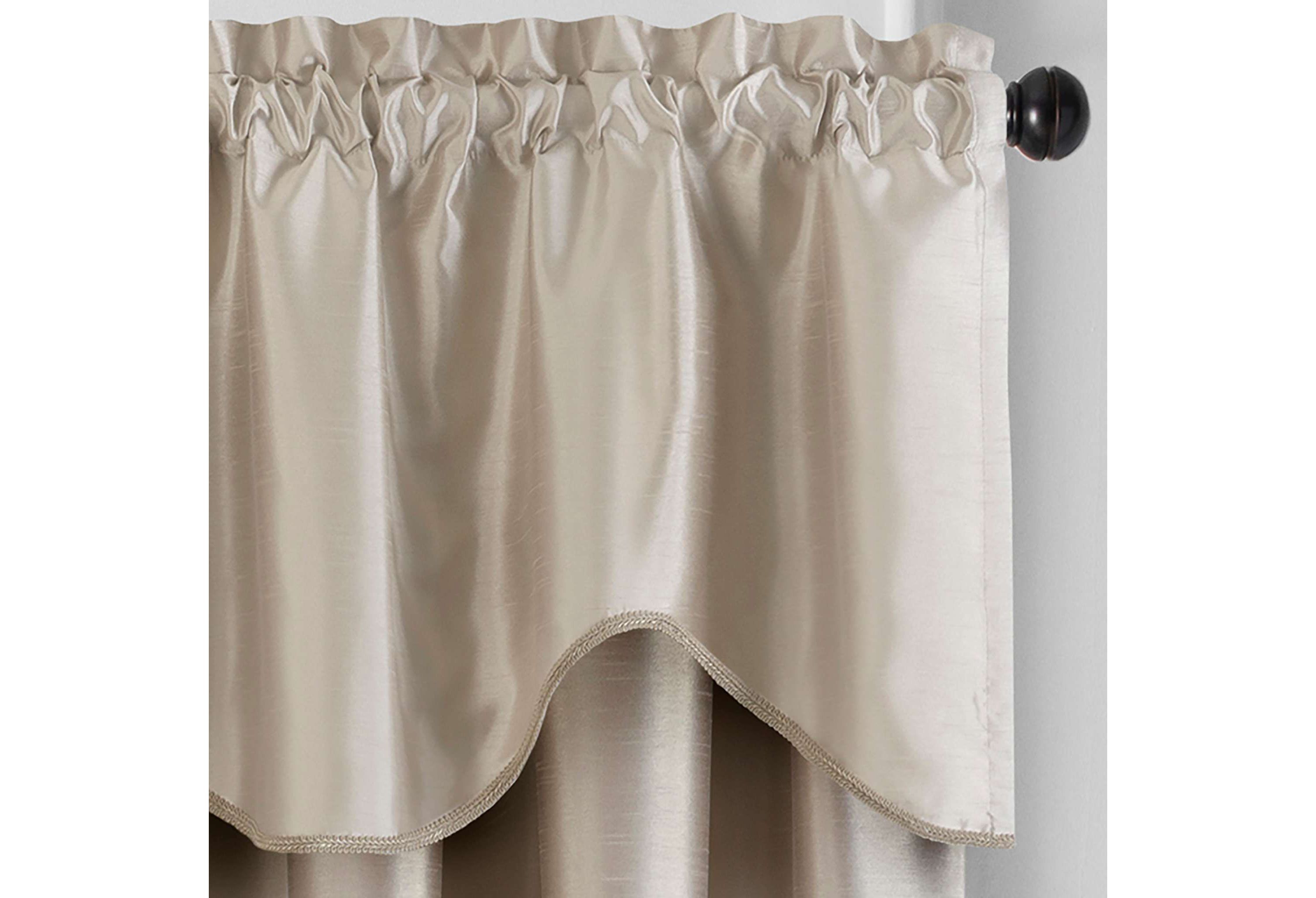 Colette Faux Silk Scalloped Window Valance - 50"x21"