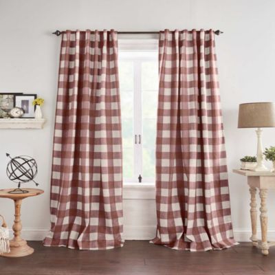 Threadmade Home Grainger Buffalo Check Blackout Window Curtain, Red, 52-in. W x 108-in. L