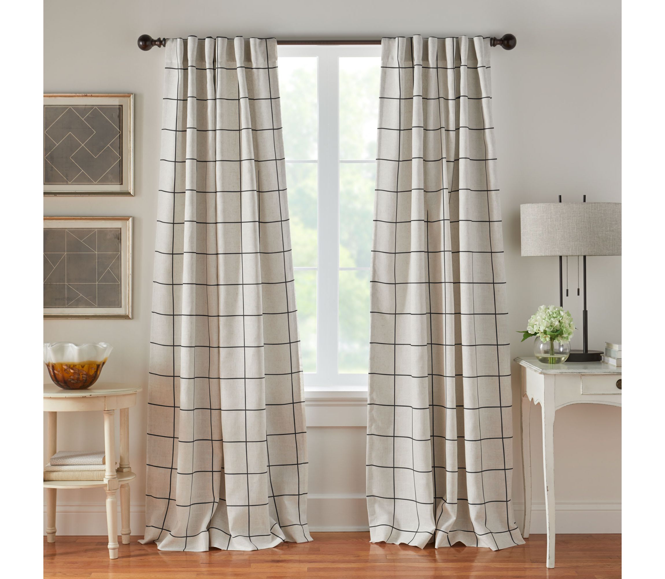 Brighton Windowpane Plaid Blackout Window Curtain Panel