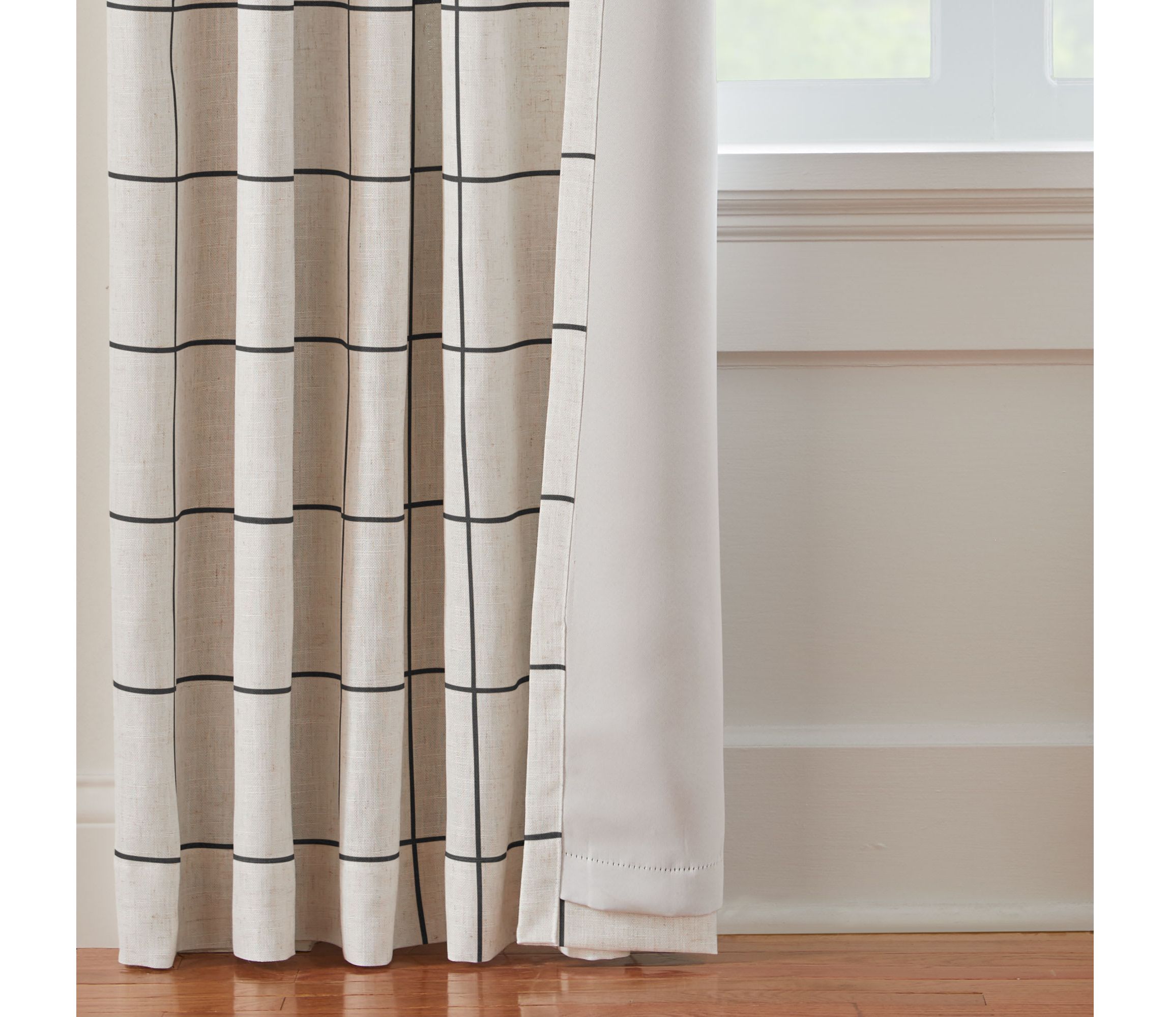 Brighton Windowpane Plaid Blackout Window Curtain Panel