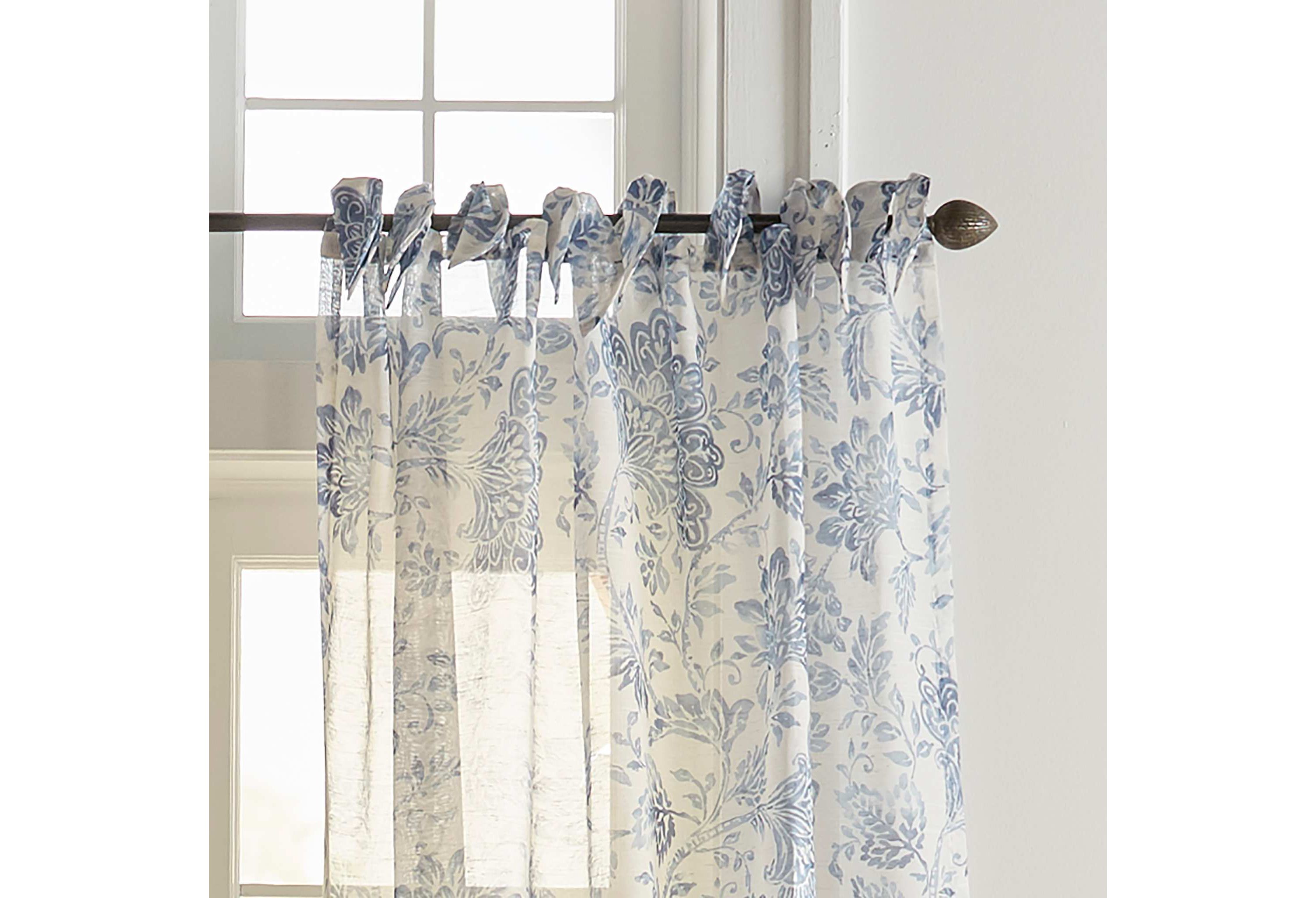 Westport Floral Tie-Top Sheer Window Curtain