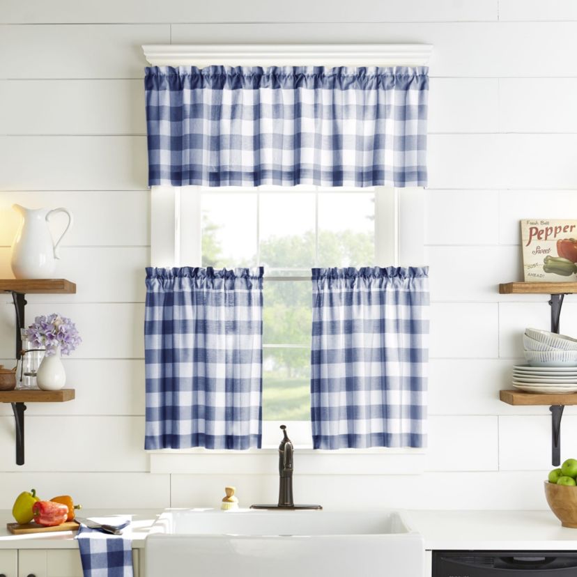 Farmhouse Living Buffalo Check Window Tier Set