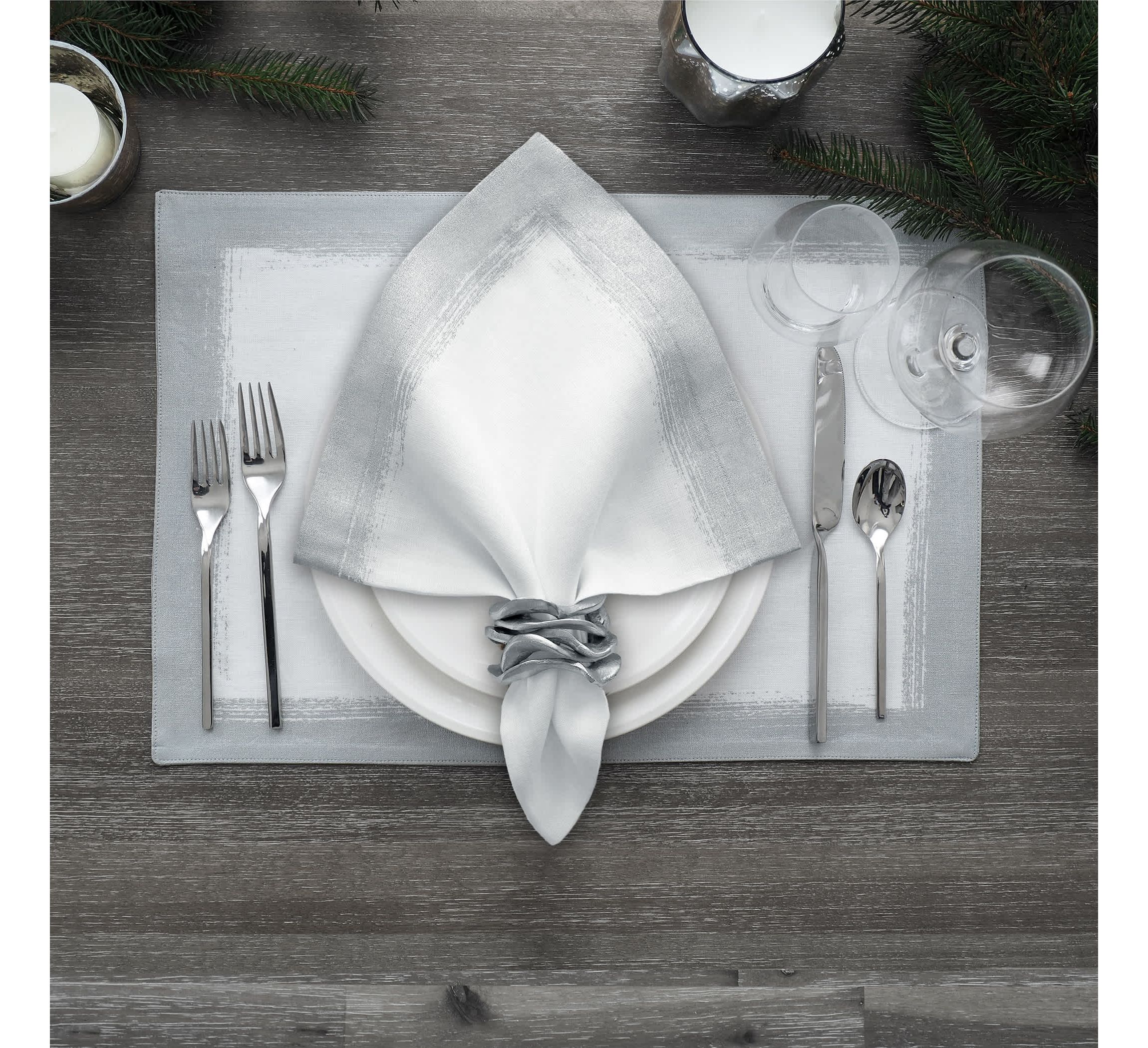 Villeroy & Boch Metallic Brushstroke Napkin Set of 4 