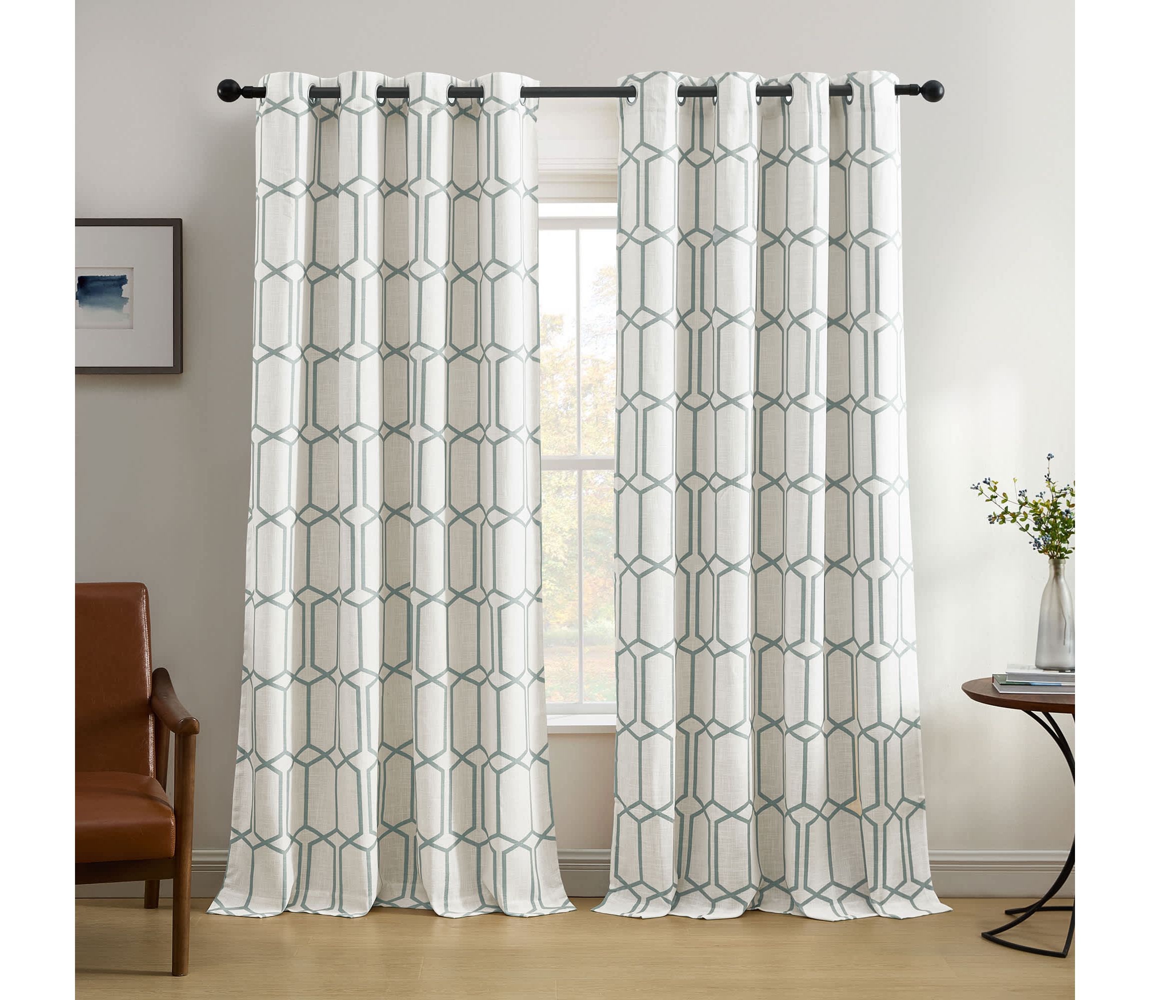Kaiden Geometric Room Darkening Window Curtain