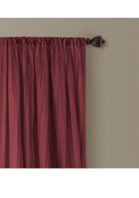 Athena Faux Silk Window Curtain And Scarf Set - 52 X 108 - Red