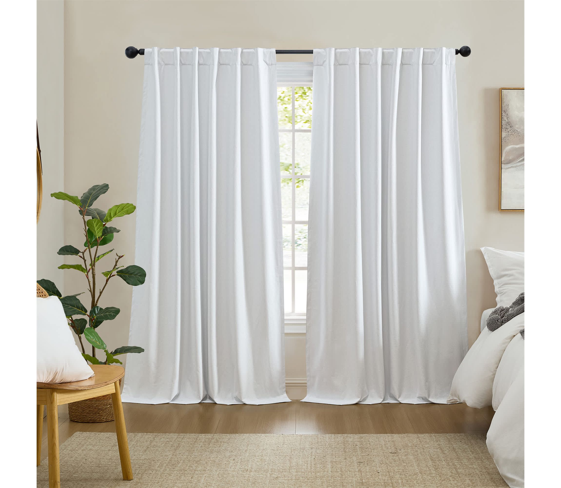 Solace Max-Blackout Solid Texture Window Curtain Panel
