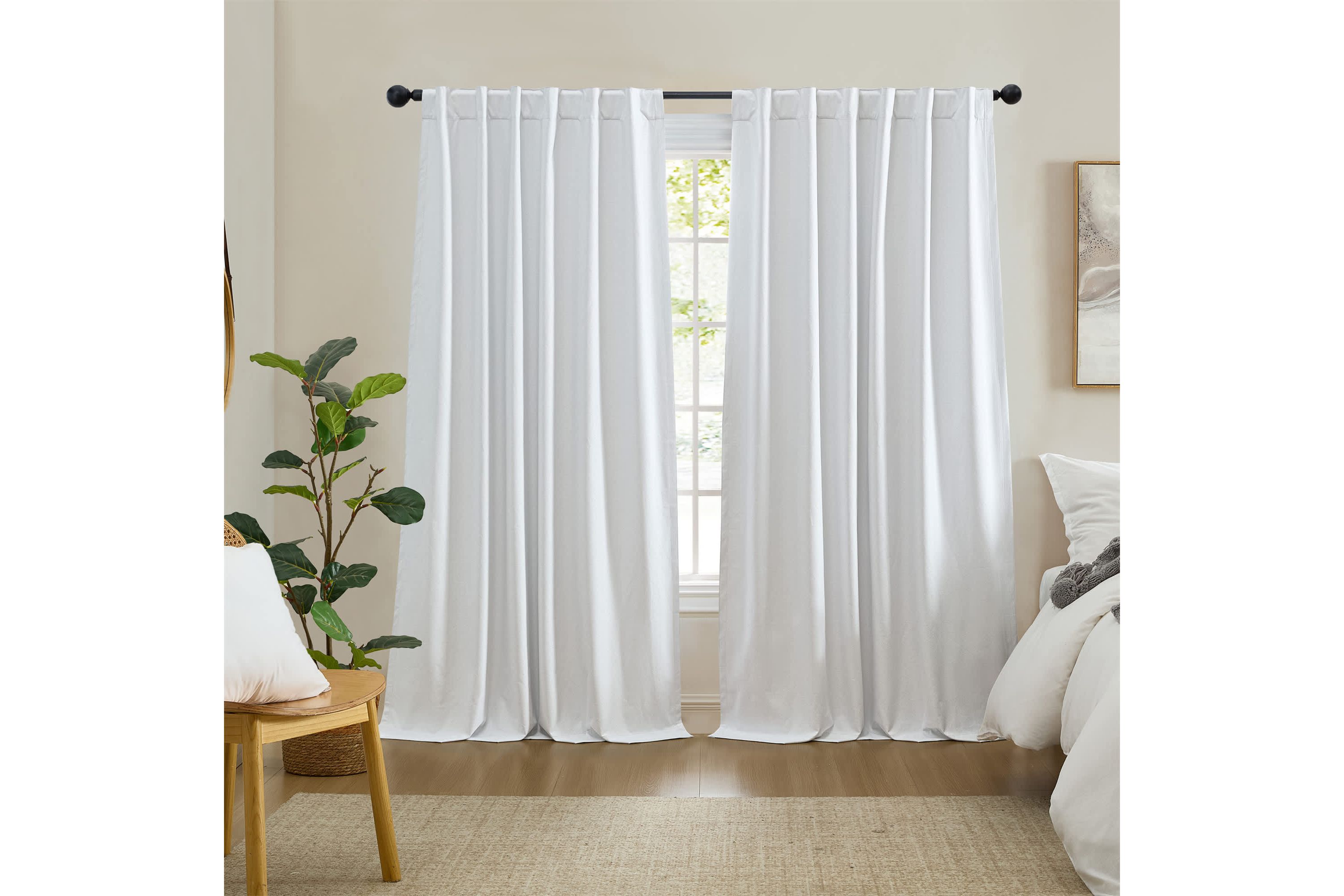 Solace Max-Blackout Solid Texture Window Curtain Panel