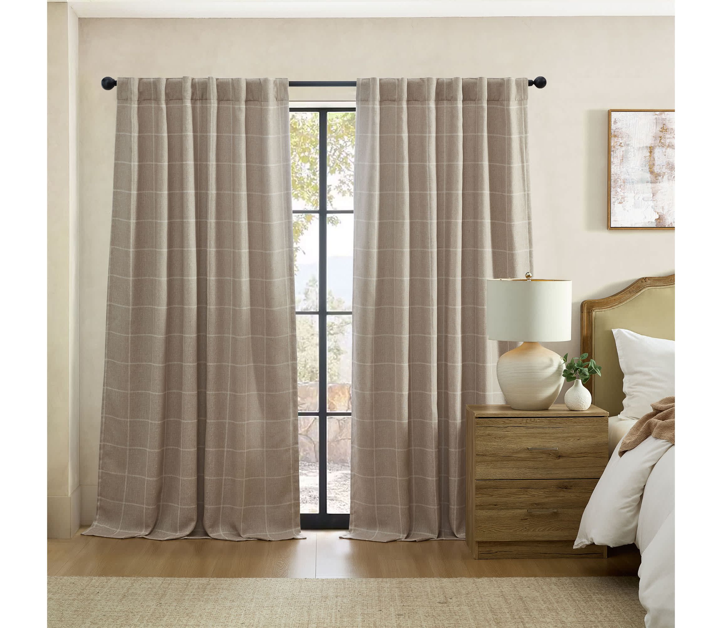Sawyer Windowpane Plaid Blackout Window Curtain