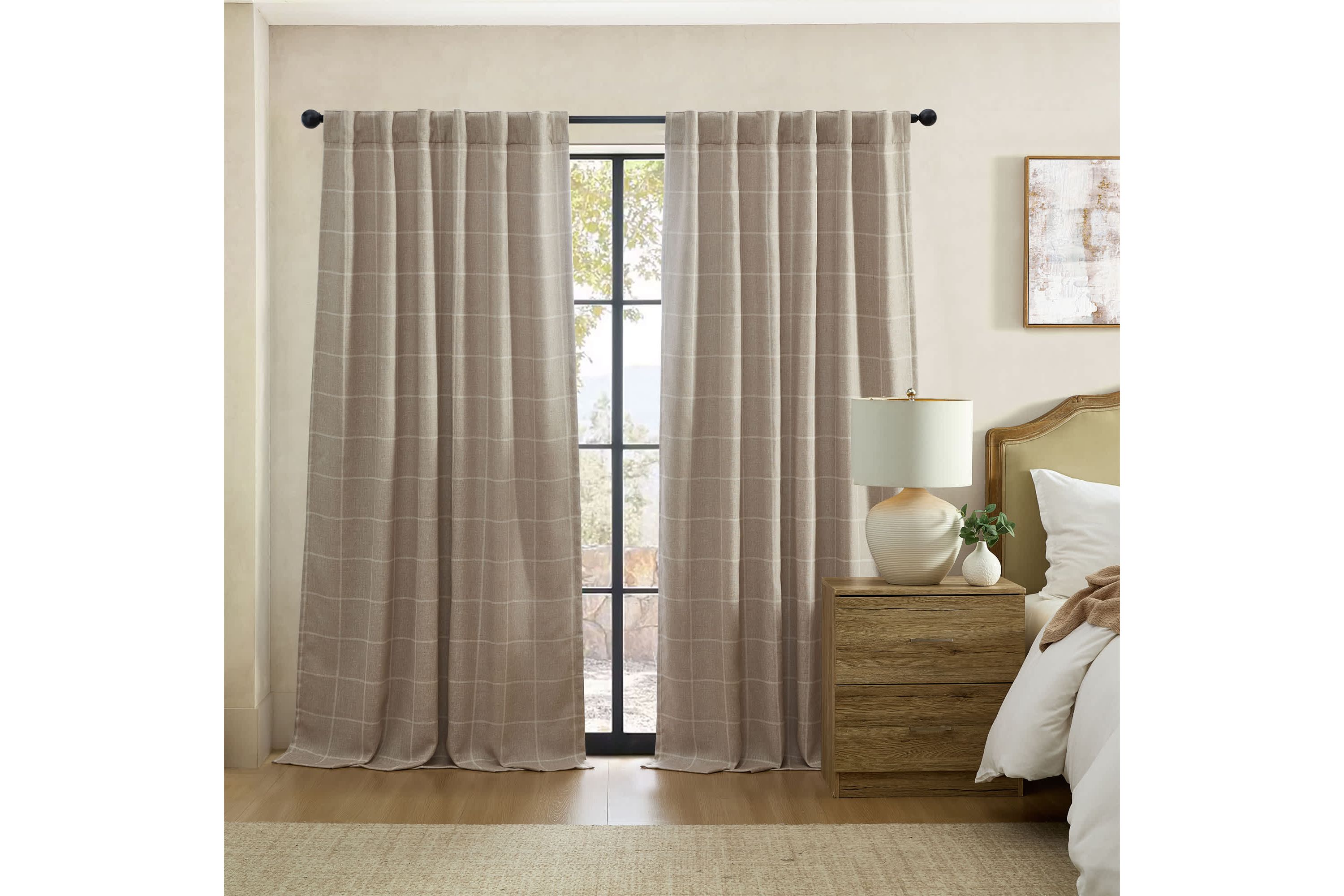 Sawyer Windowpane Plaid Blackout Window Curtain
