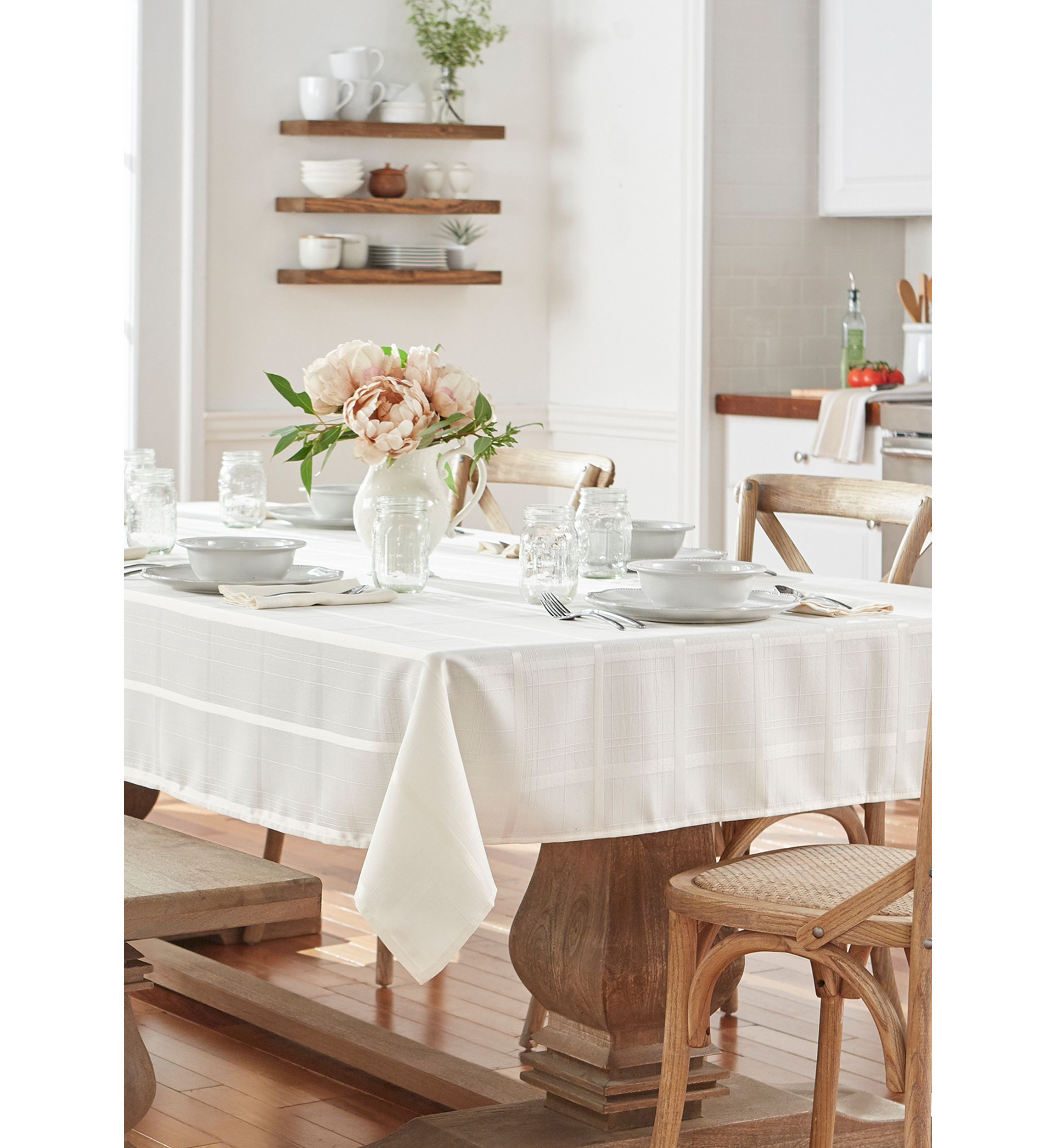 Elegance Plaid Jacquard Tablecloth - Rectangle/Square