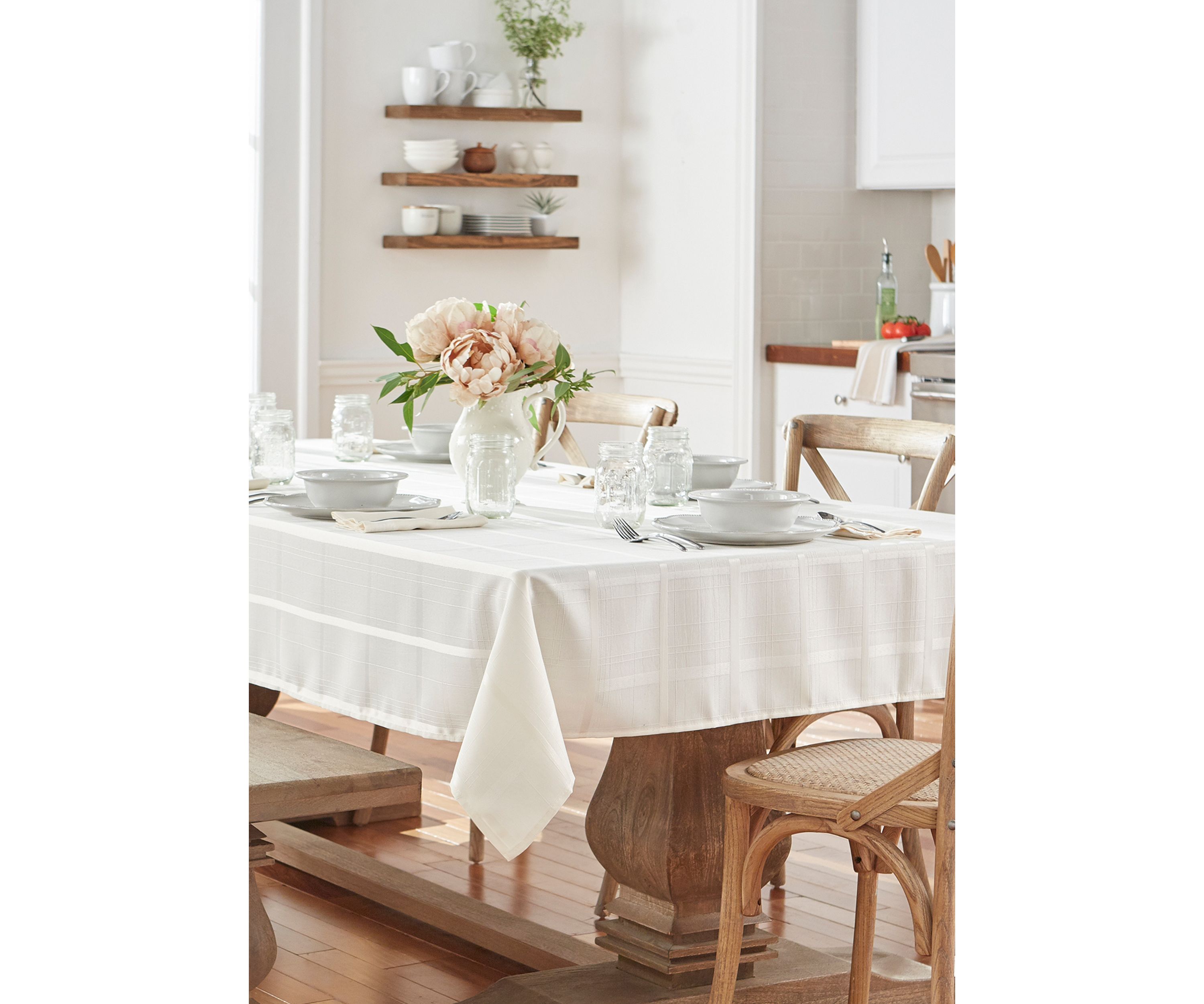 Elegance Plaid Jacquard Tablecloth - Rectangle/Square