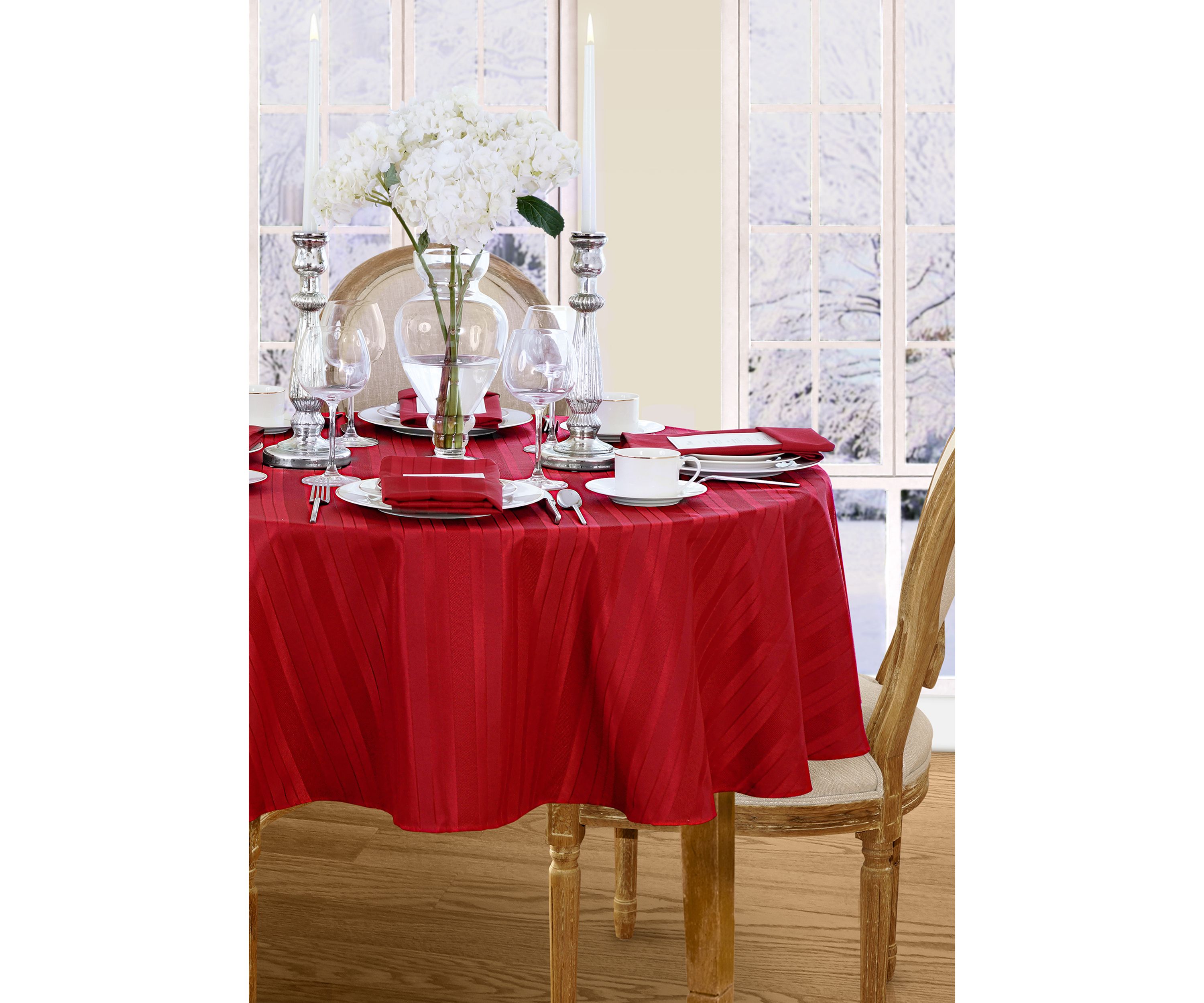 Denley Stripe Jacquard Tablecloth - Round/Oval