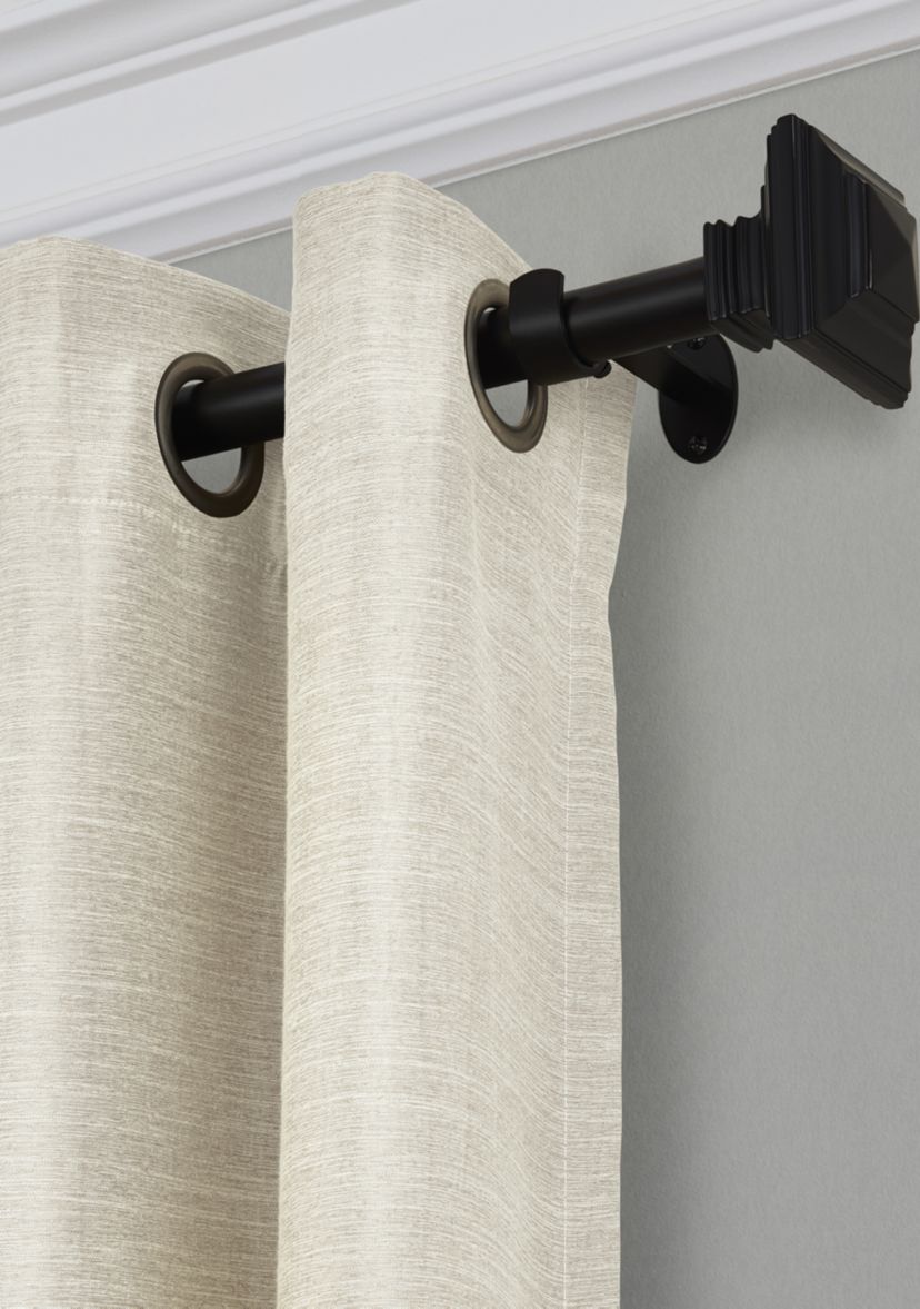 Florence Single Curtain Rod with Stacked Square Finial