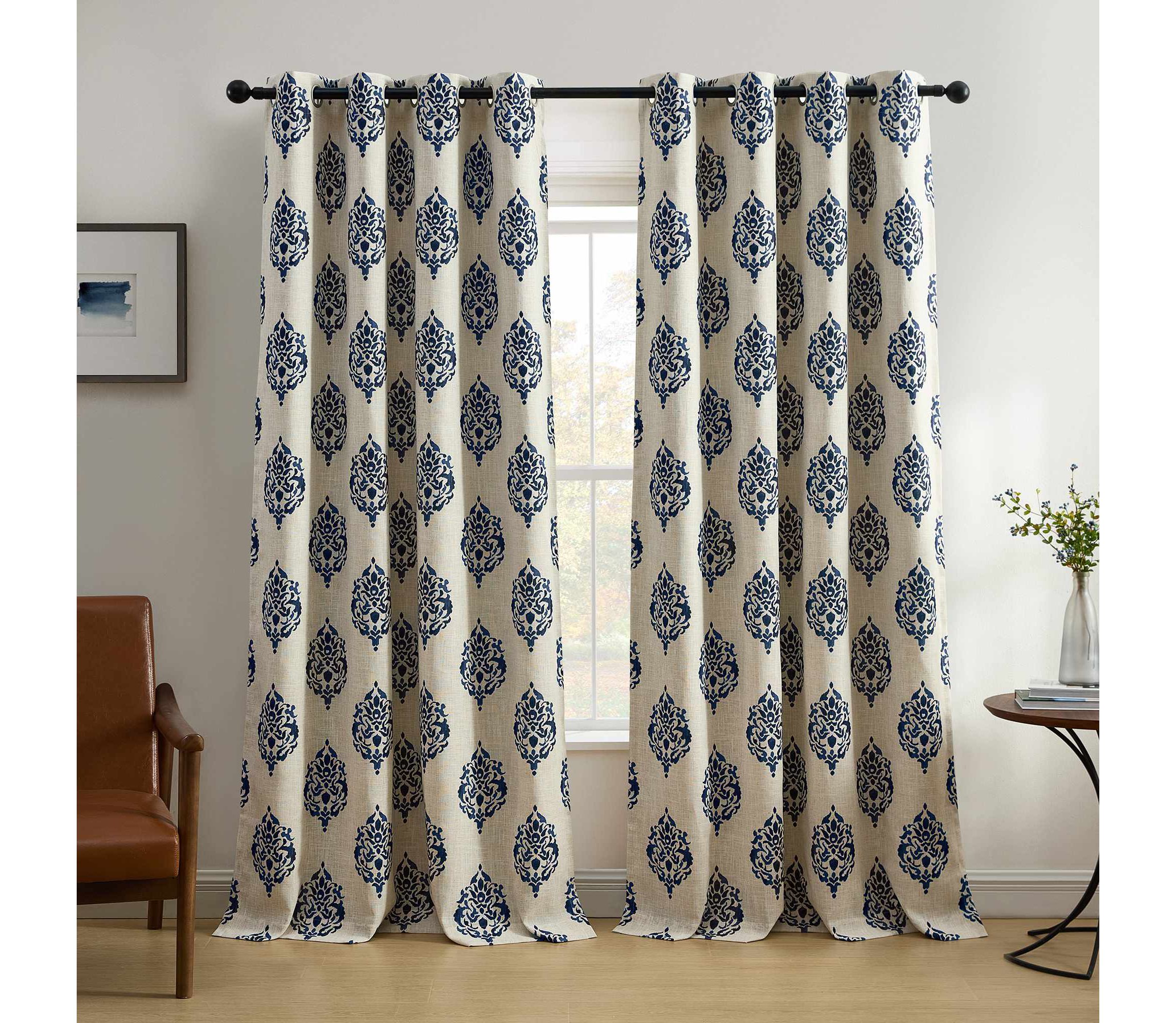 Navara Medallion Room Darkening Window Curtain