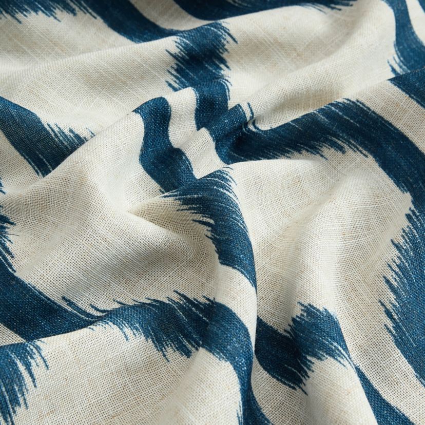 Renzo Ikat Geometric Linen Room Darkening Window Curtain
