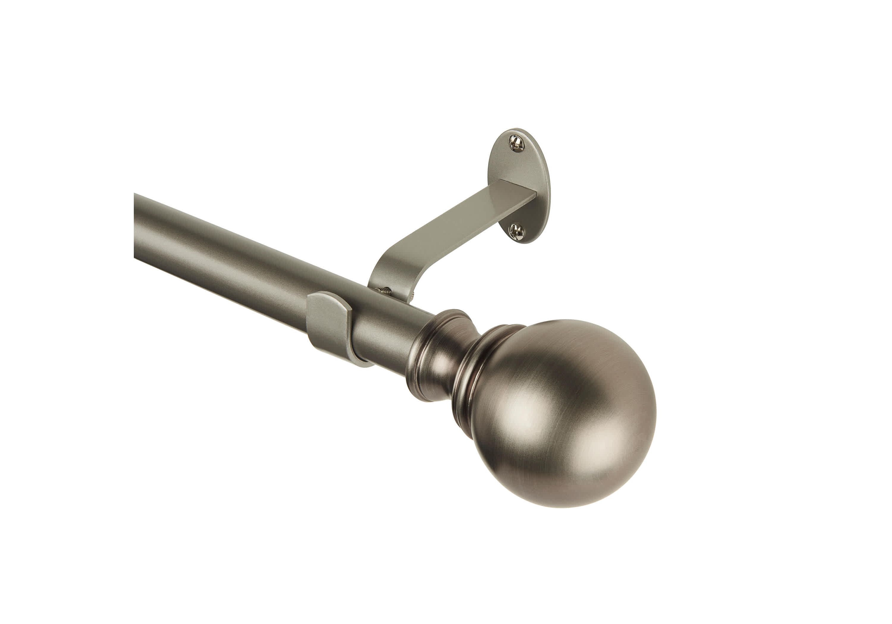 Cordelia Single Curtain Rod with Globe Ball Finial