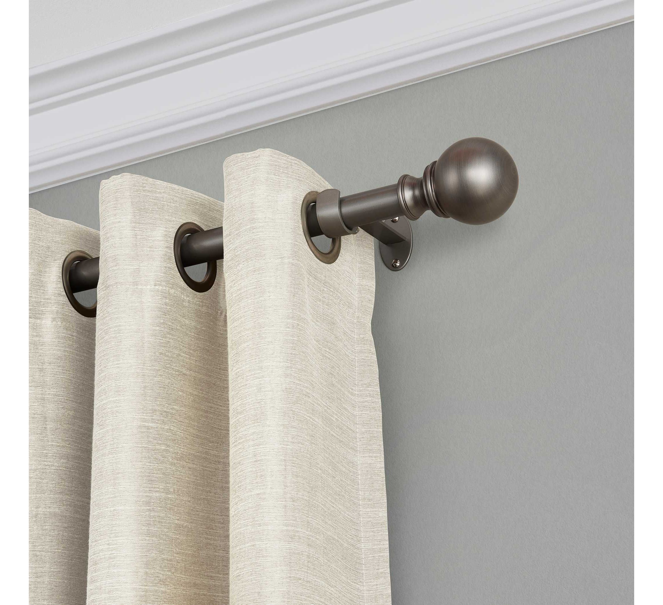 Cordelia Single Curtain Rod with Globe Ball Finial