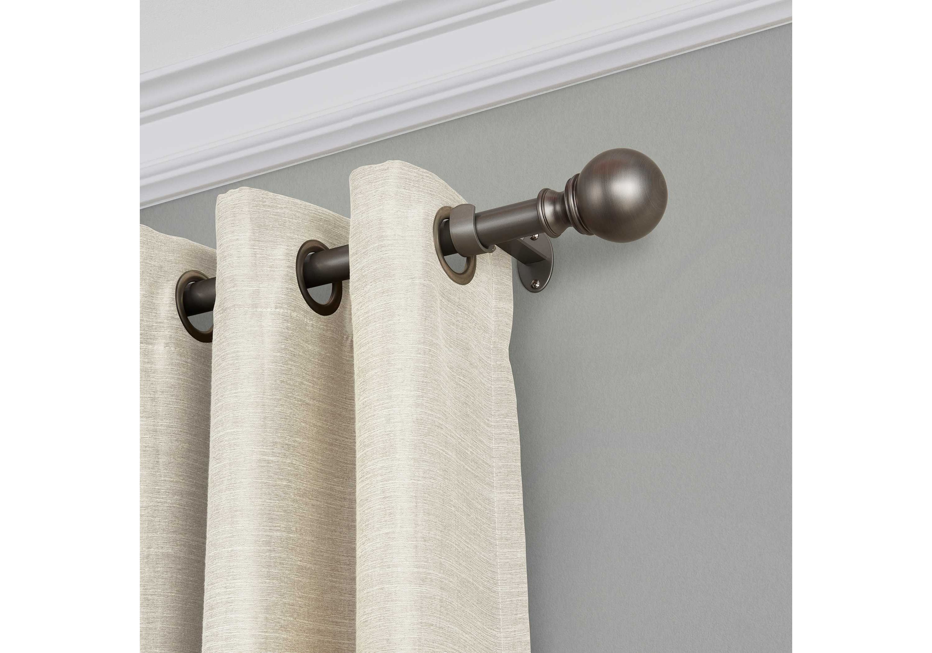 Cordelia Single Curtain Rod with Globe Ball Finial