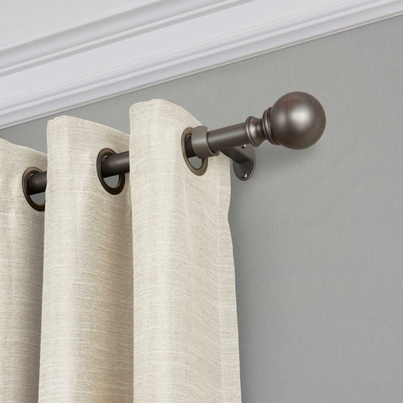 Cordelia Single Curtain Rod with Globe Ball Finial