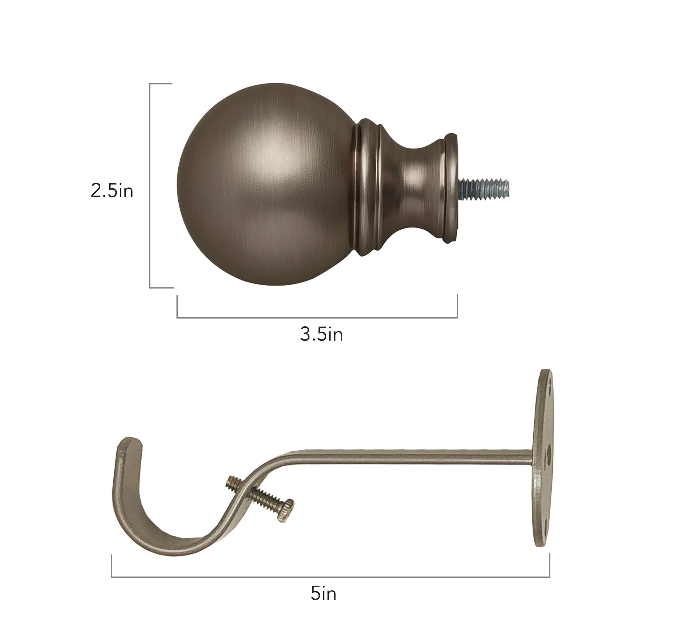 Cordelia Single Curtain Rod with Globe Ball Finial