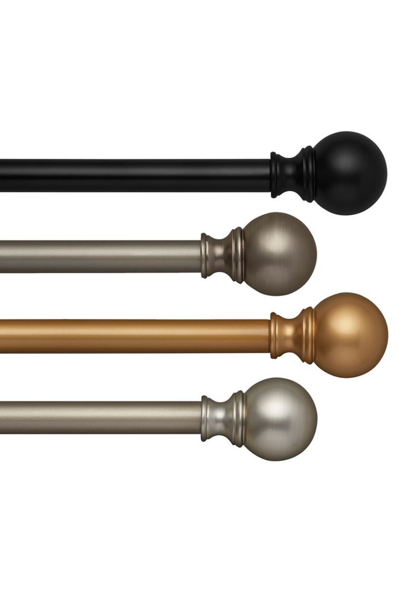 Cordelia Single Curtain Rod with Globe Ball Finial