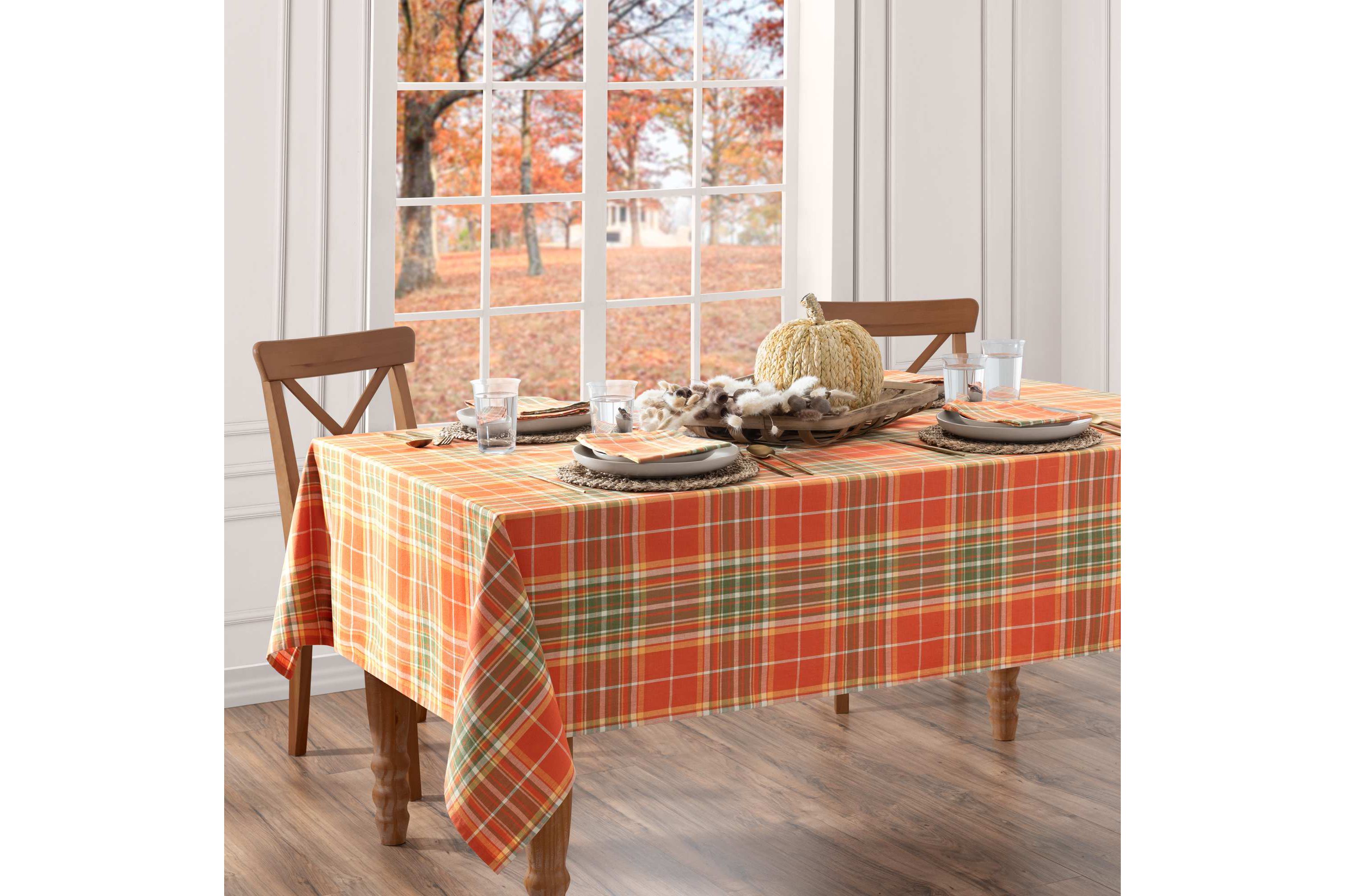 Hawley Plaid Harvest Cotton Rectangular Tablecloth