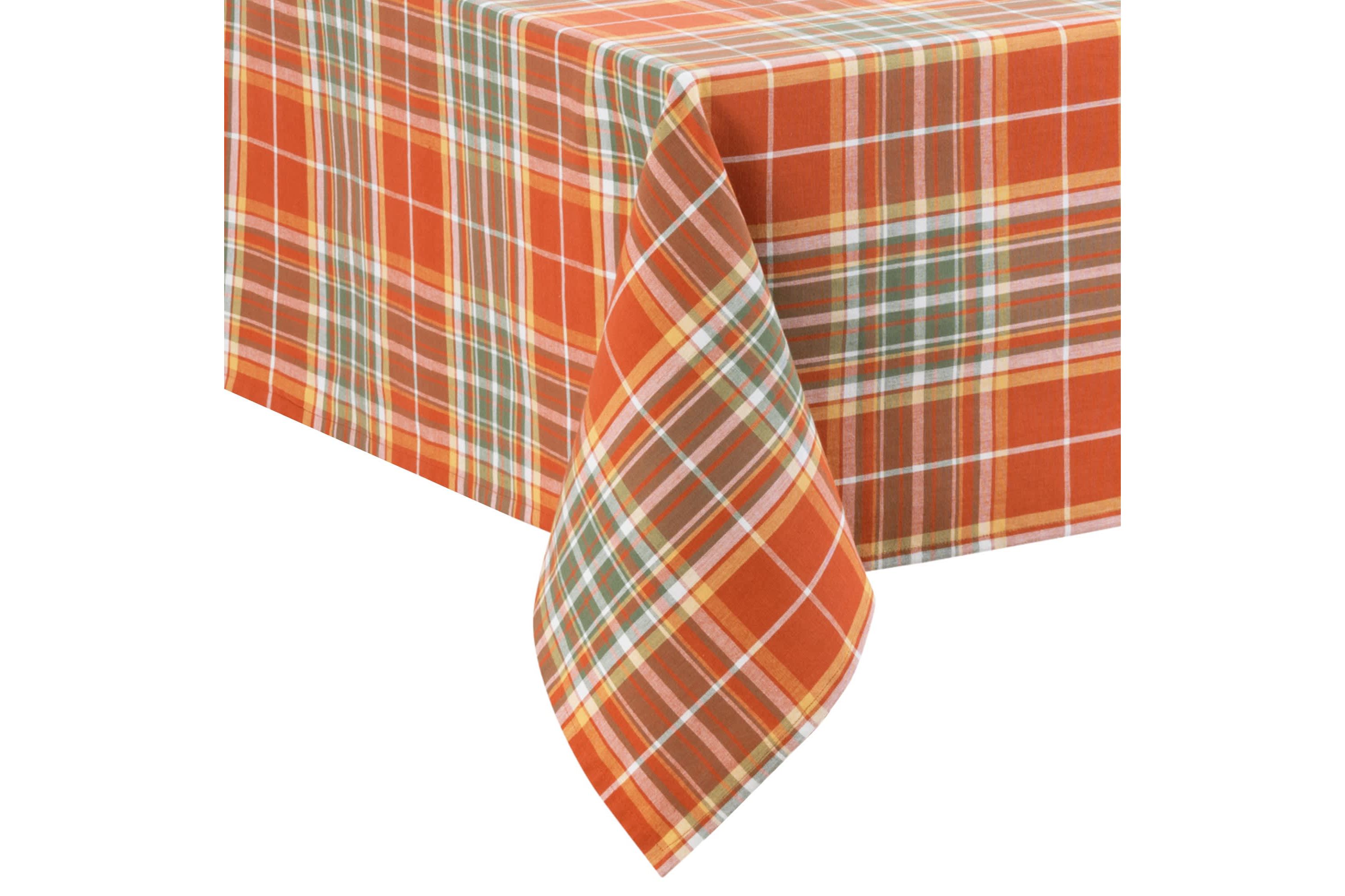 Hawley Plaid Harvest Cotton Rectangular Tablecloth