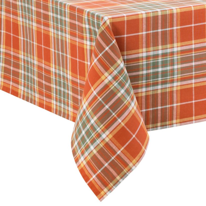 Hawley Plaid Harvest Cotton Rectangular Tablecloth