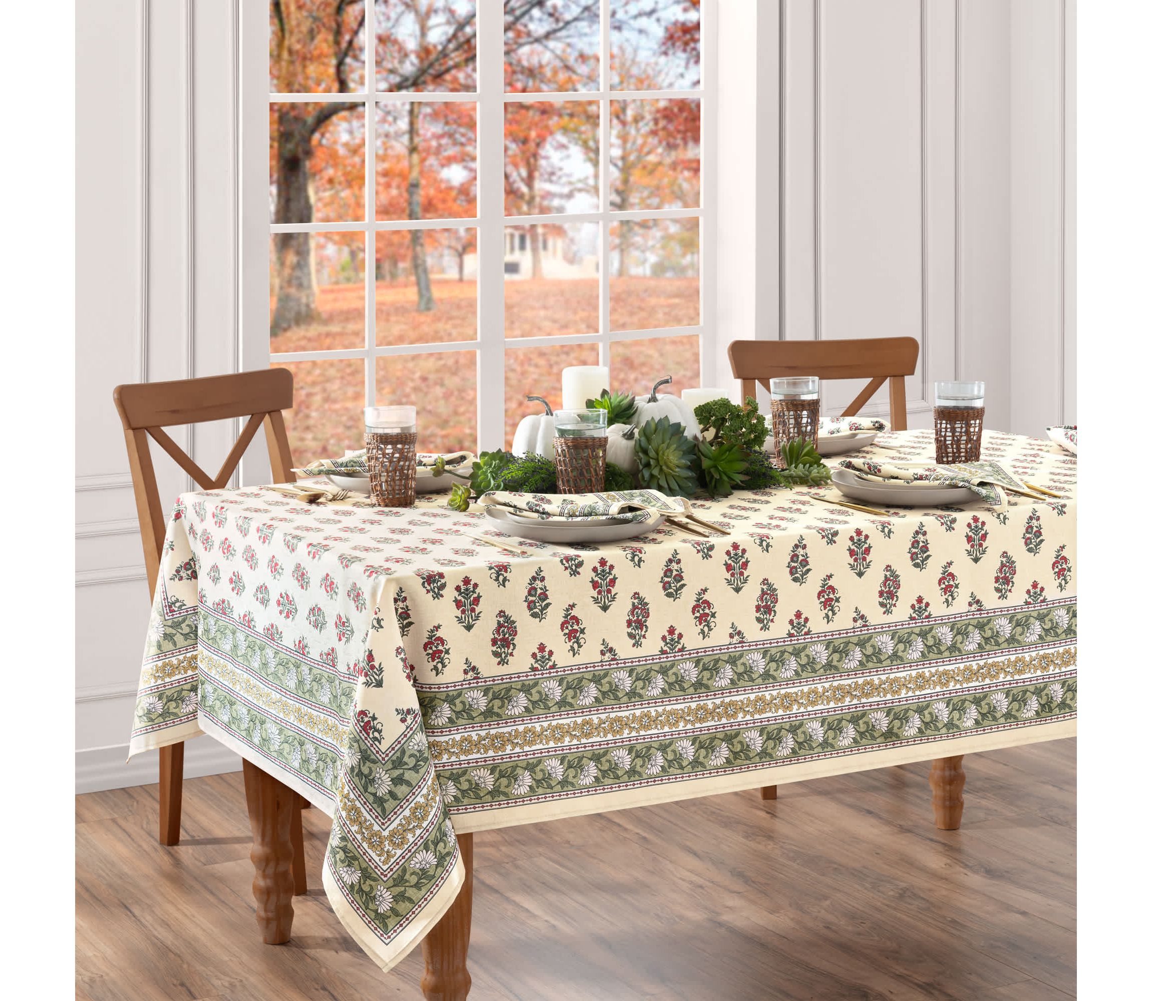 Nomad Harvest Block Print Rectangle Tablecloth