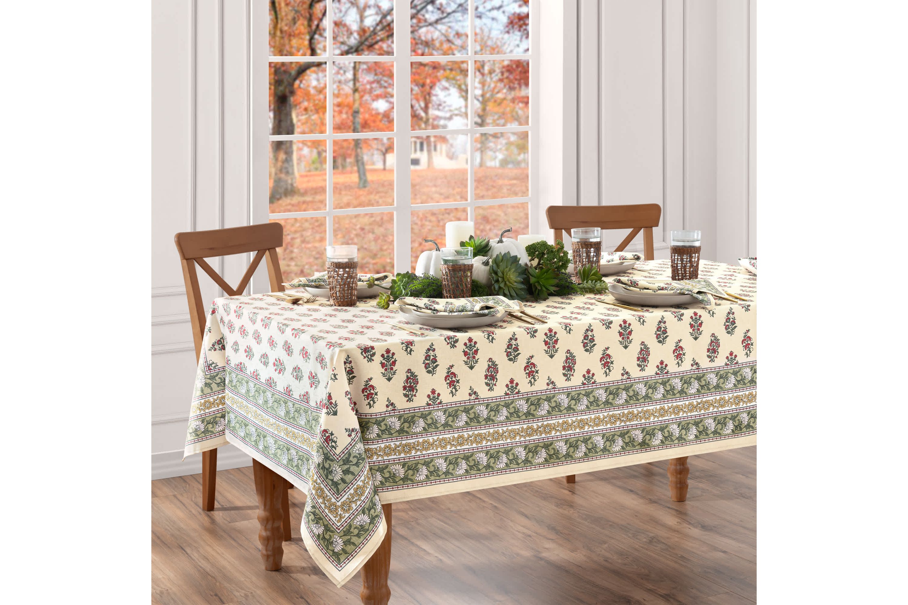 Nomad Harvest Block Print Rectangle Tablecloth