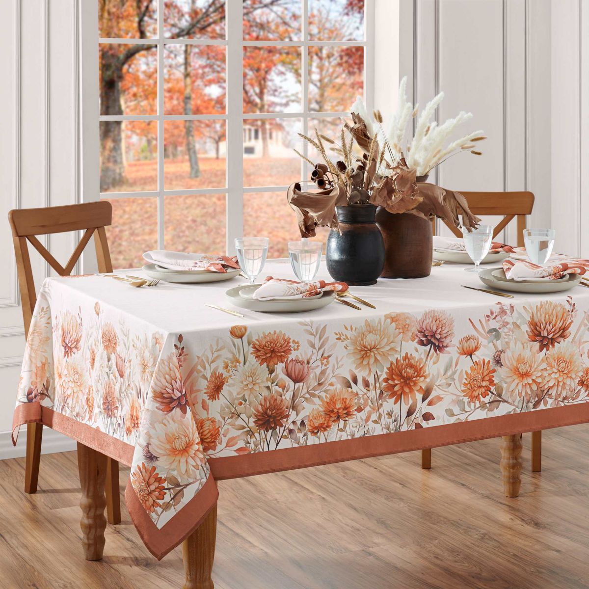 Autumn Blooms Rectangle Tablecloth