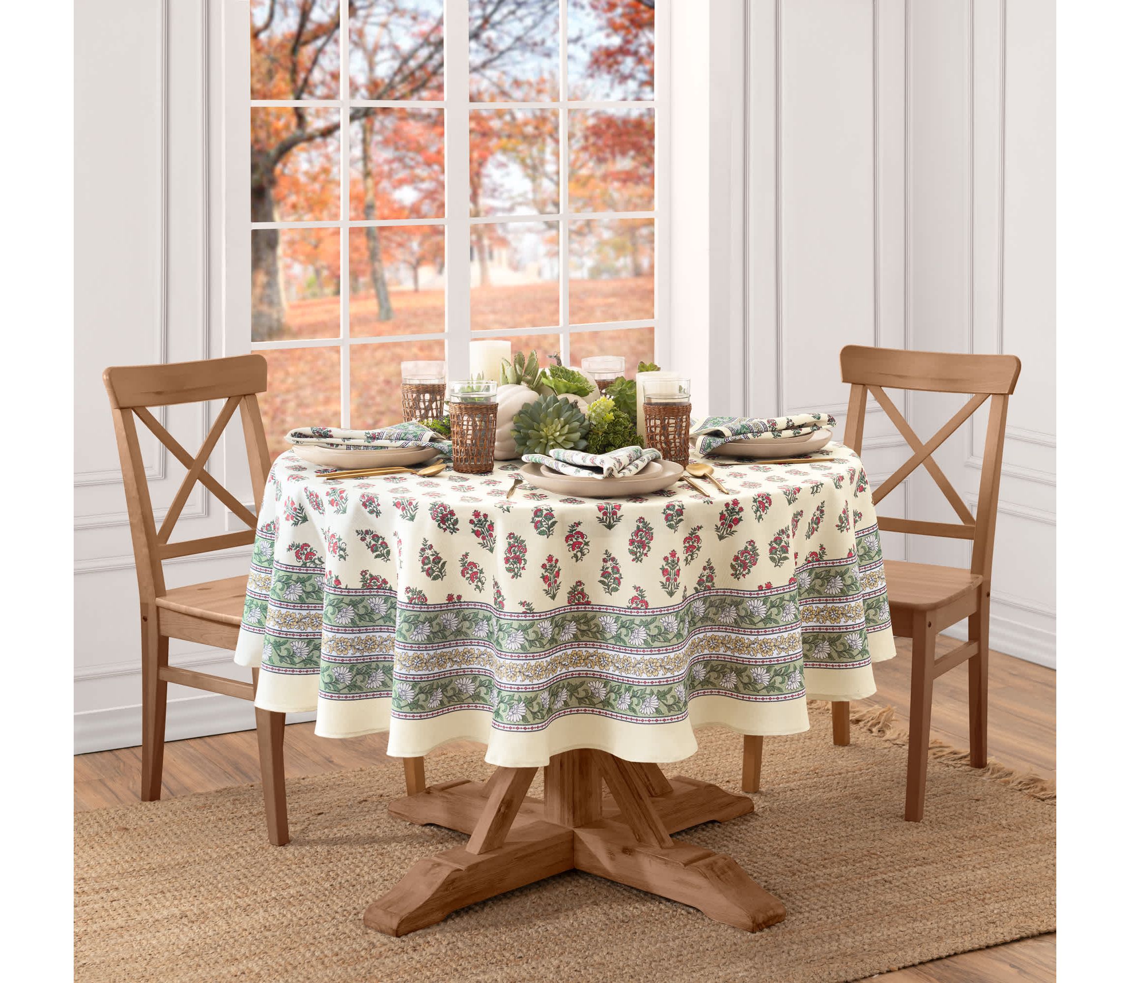Nomad Harvest Block Print Tablecloth - Round/Oval