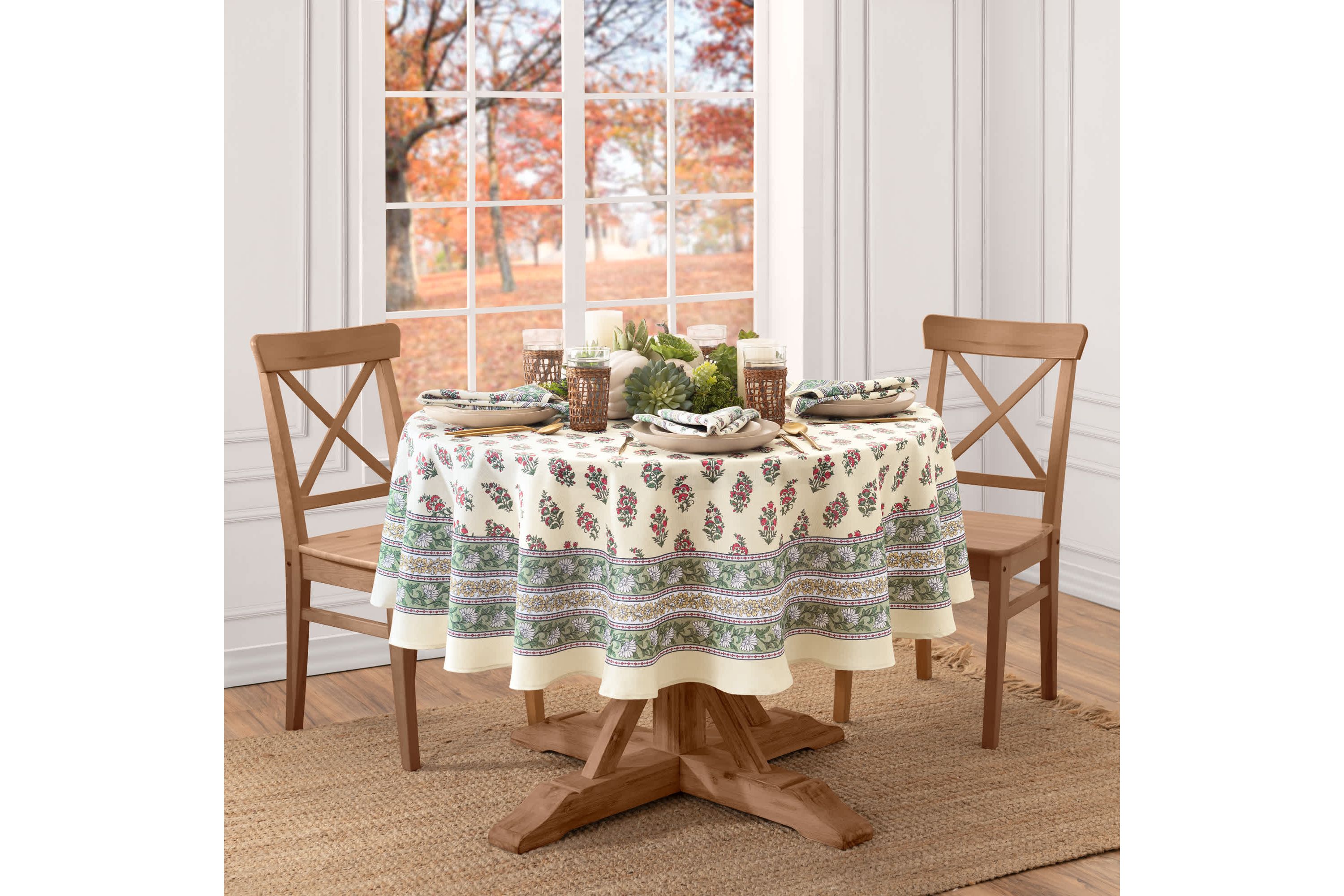 Nomad Harvest Block Print Tablecloth - Round/Oval