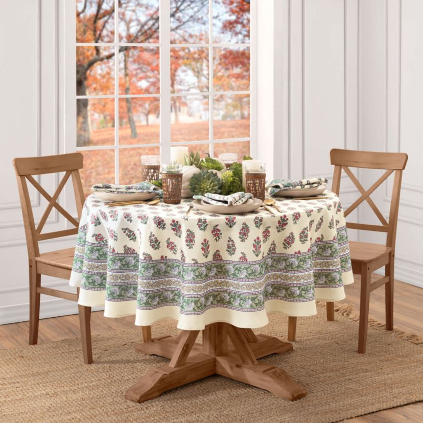 Nomad Harvest Block Print Tablecloth - Round/Oval