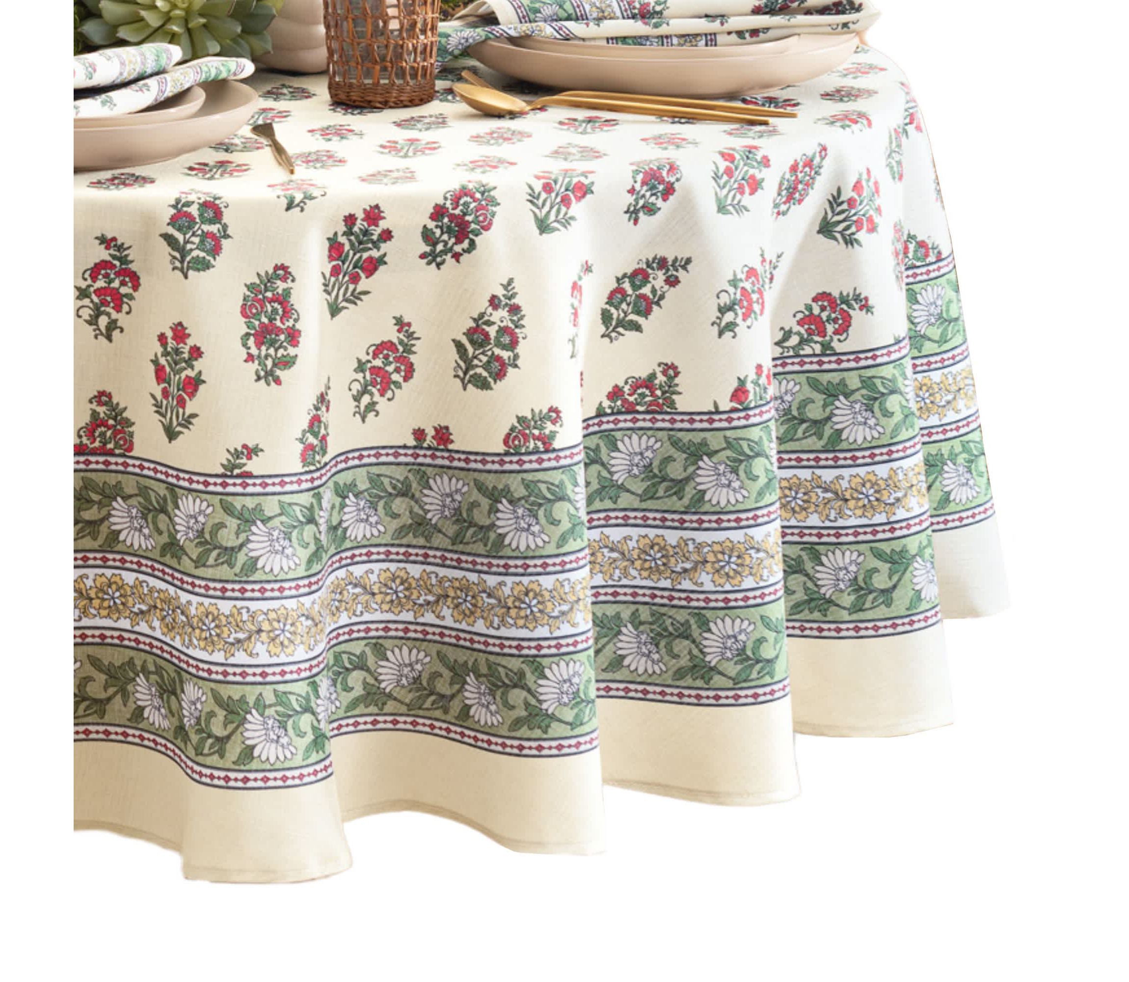 Nomad Harvest Block Print Tablecloth - Round/Oval